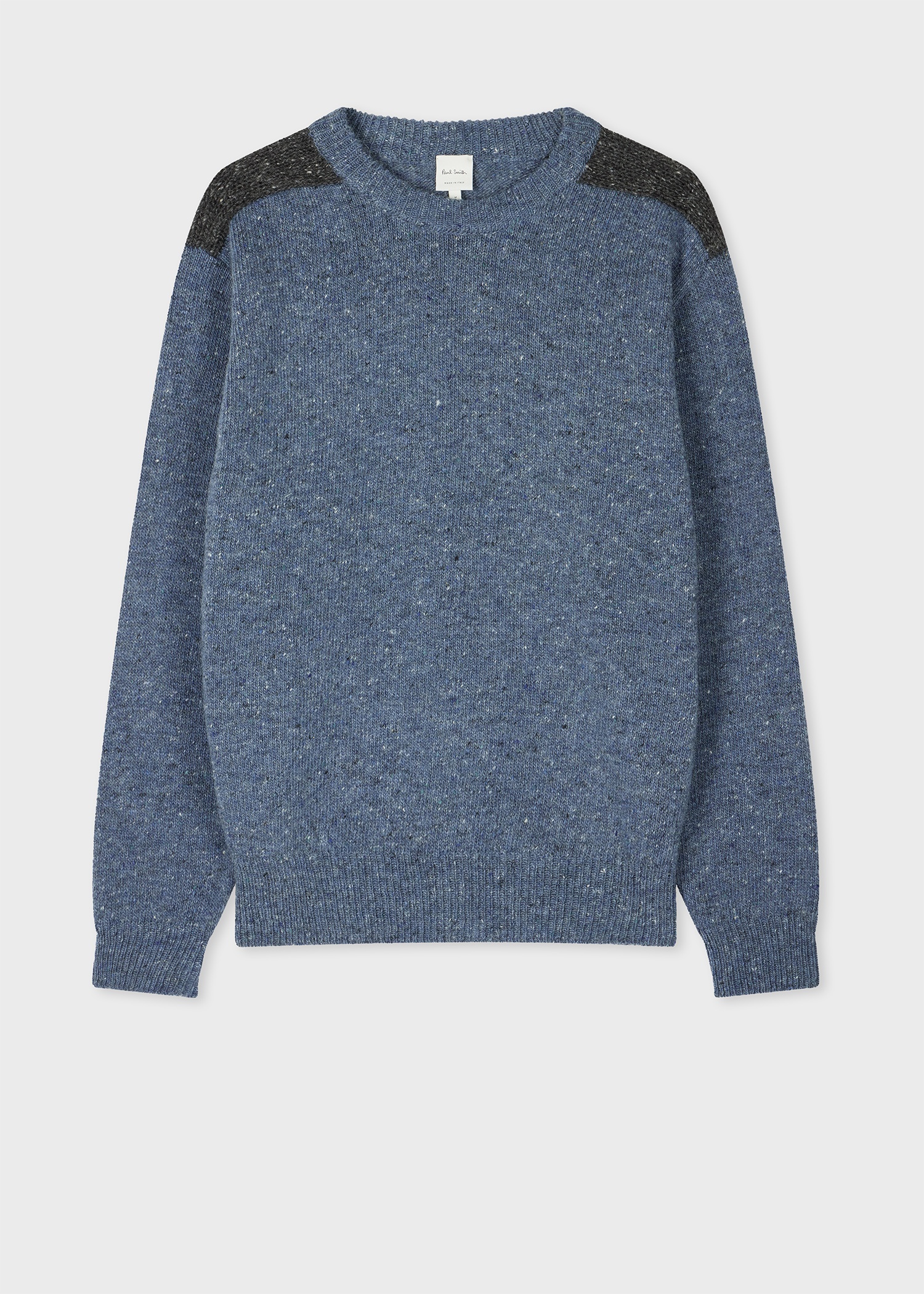 Blue Wool-Mohair Donegal Sweater - 1