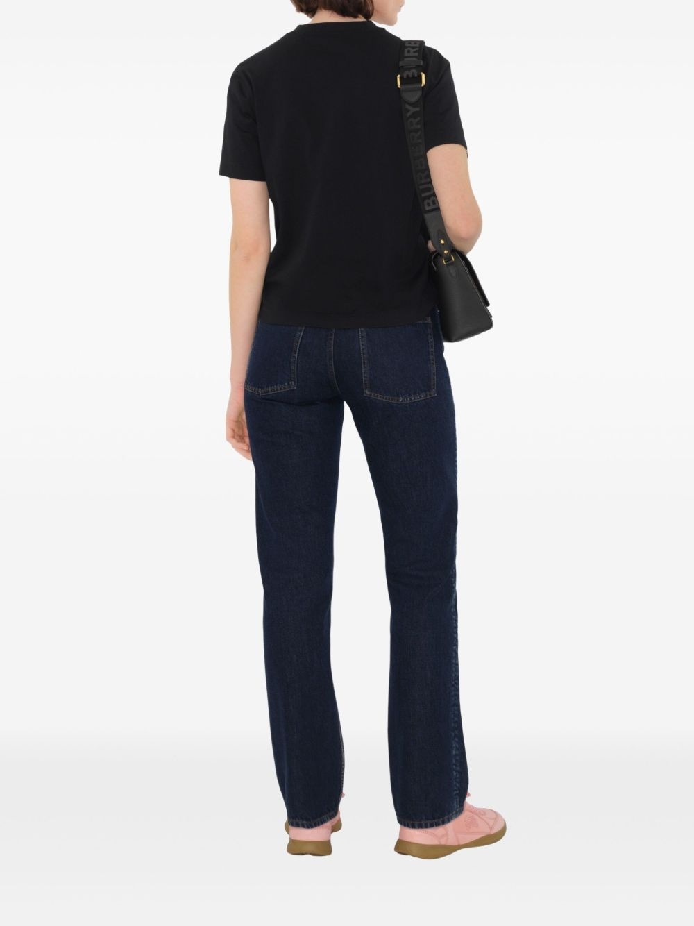 check-trim cotton t-shirt - 3