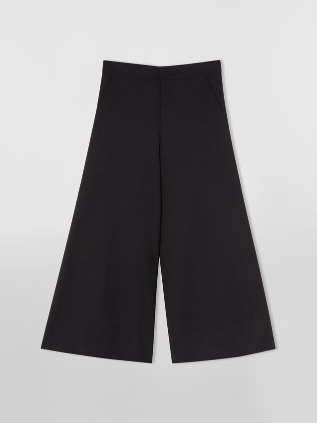 HIGH WAIST DOUBLE WOOL CREPE TROUSERS - 1