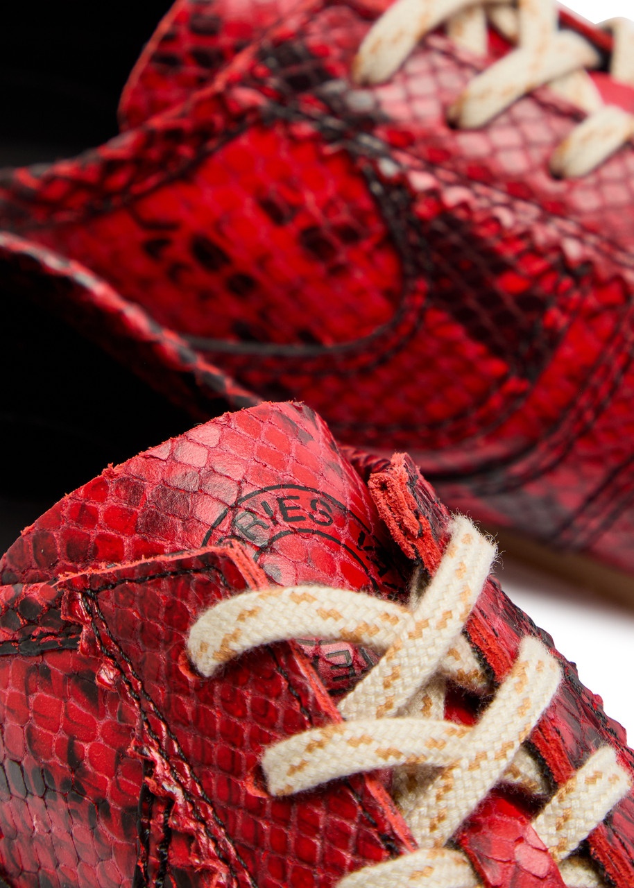 Dries Van Noten Dustin Python-effect Leather Sneakers - 4