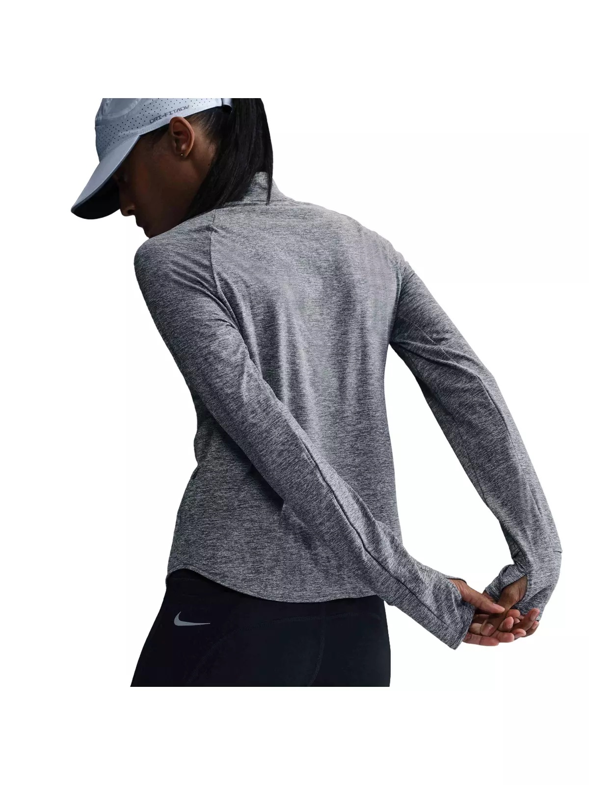 Women's Swift Dri-FIT UV 1/4-Zip Running Top-Grey - 2