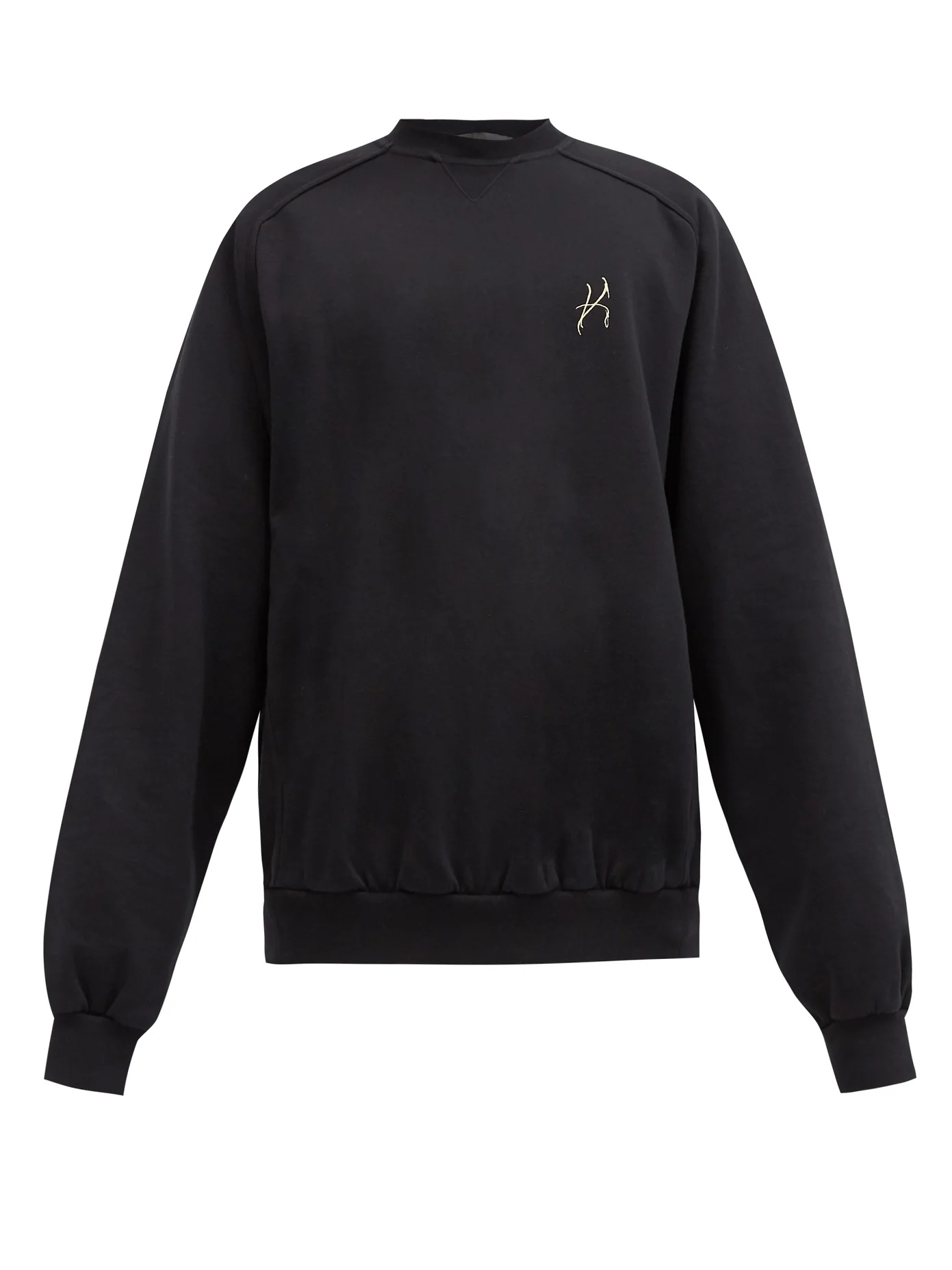 Embroidered fleece-back cotton-jersey sweatshirt - 1