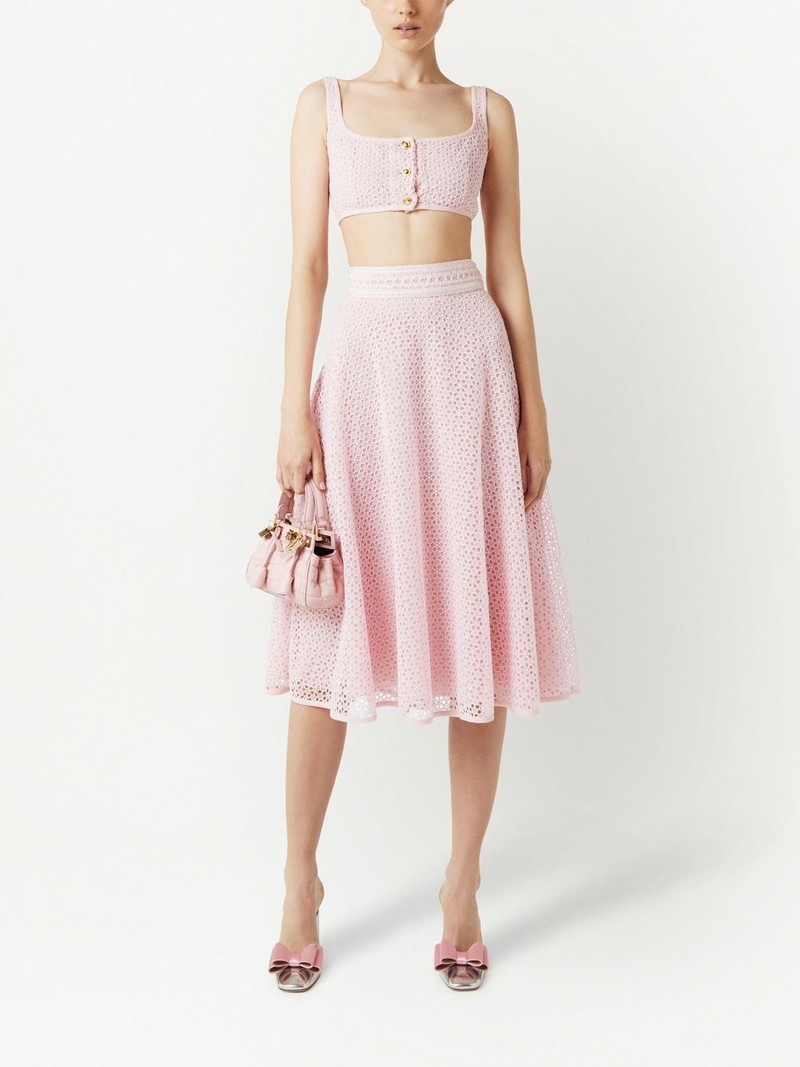 GIAMBATTISTA VALLI lace-embroidered sleeveless crop top outlook