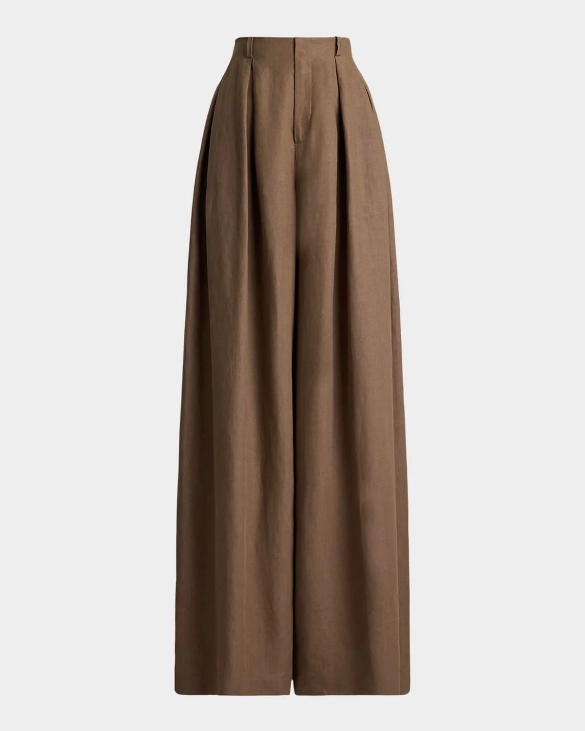 Greer Classic Linen Wide-Leg Trousers - 1