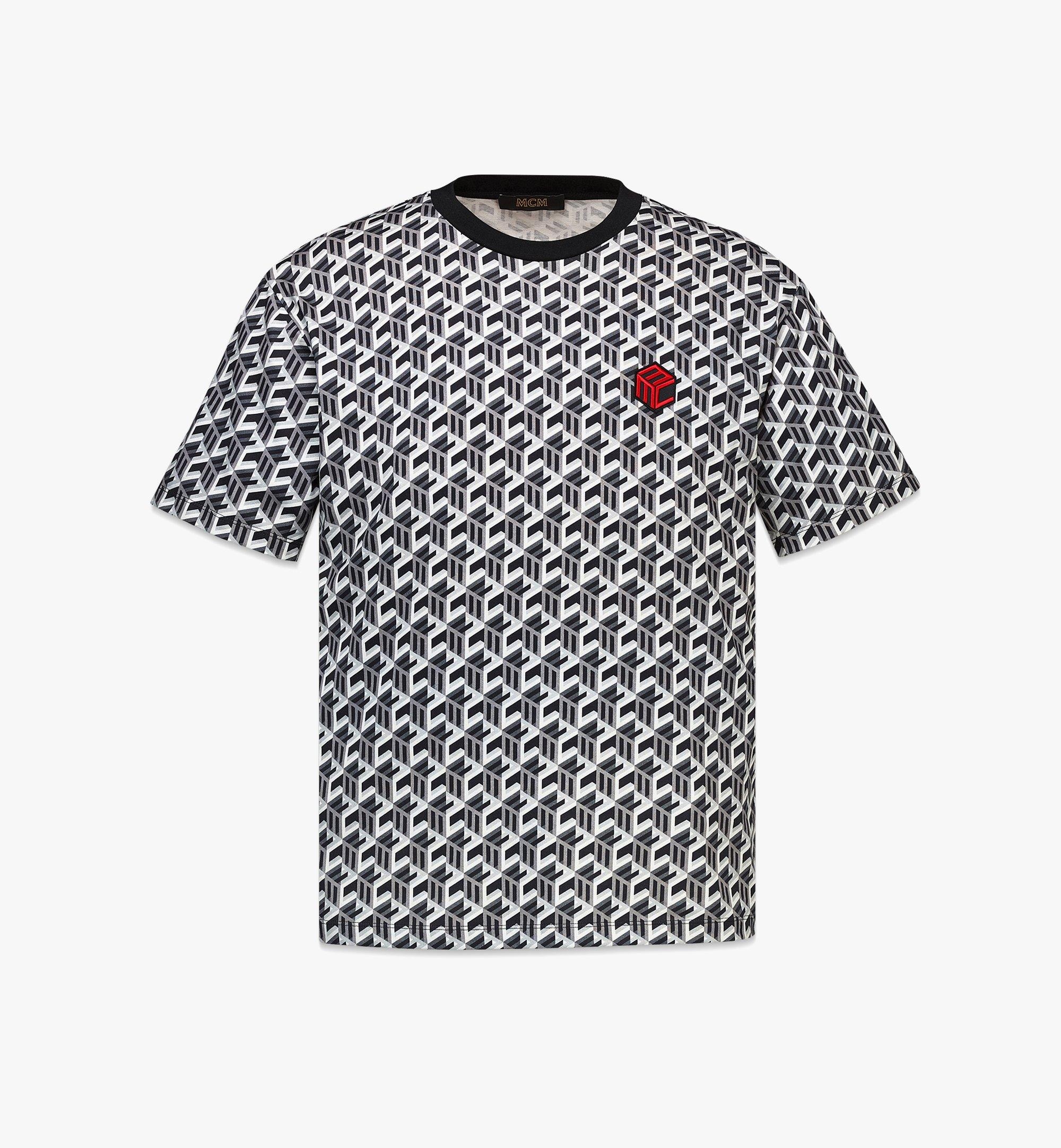 Men’s Cubic Monogram Print T-Shirt in Organic Cotton - 1