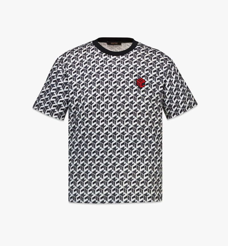 Men’s Cubic Monogram Print T-Shirt in Organic Cotton 1