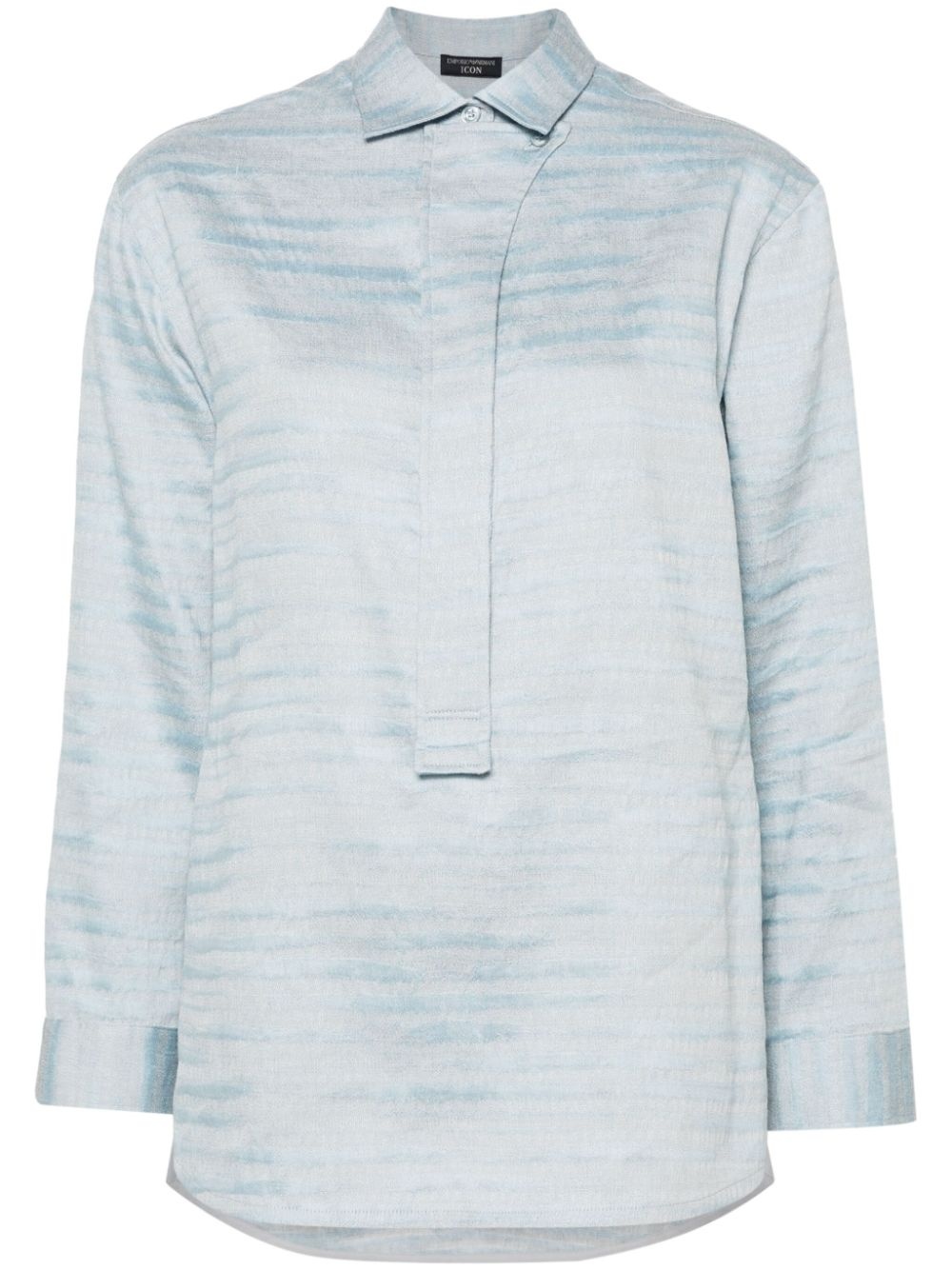striped linen-blend shirt - 1
