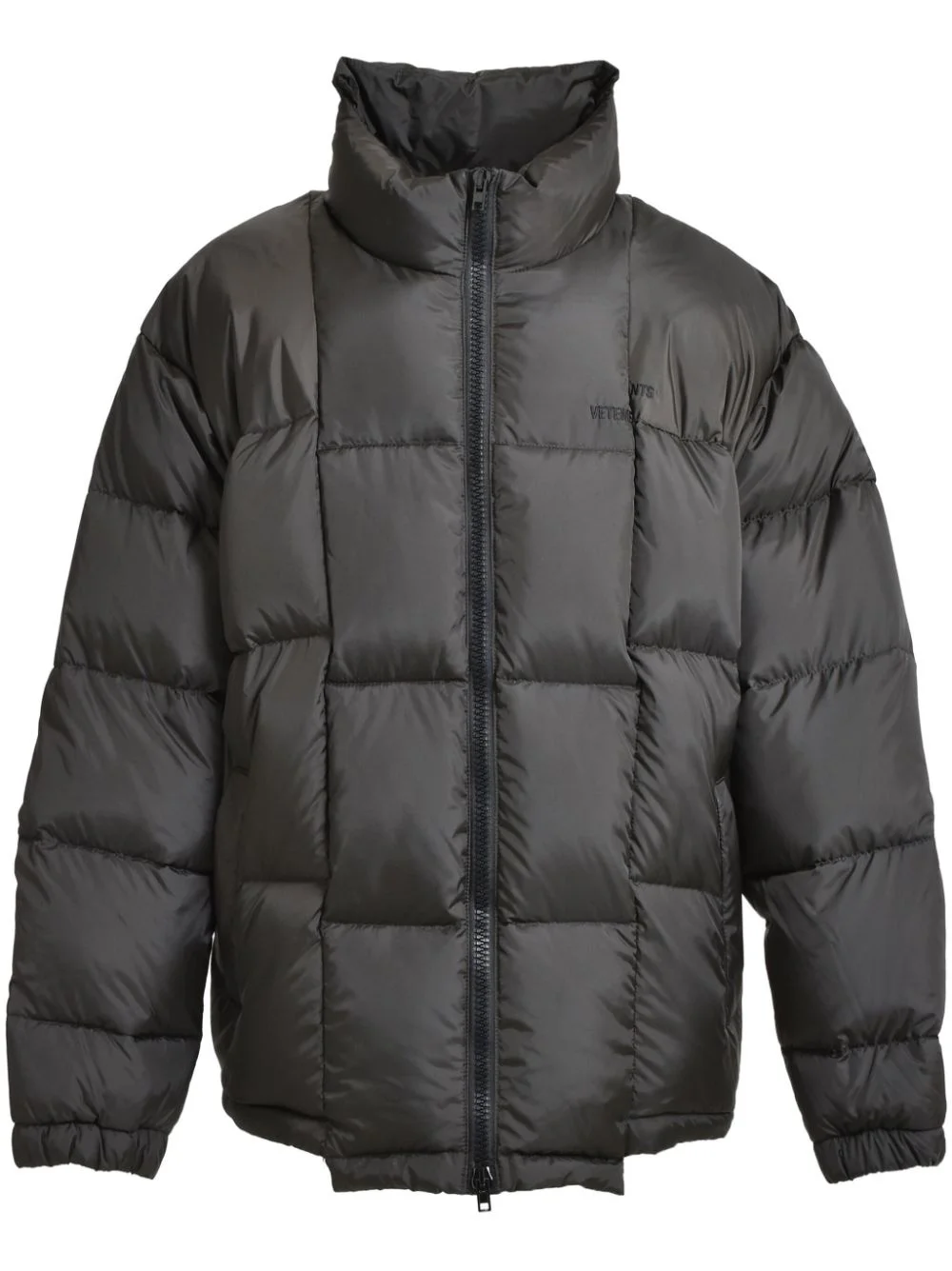 logo-embroidered padded jacket - 1