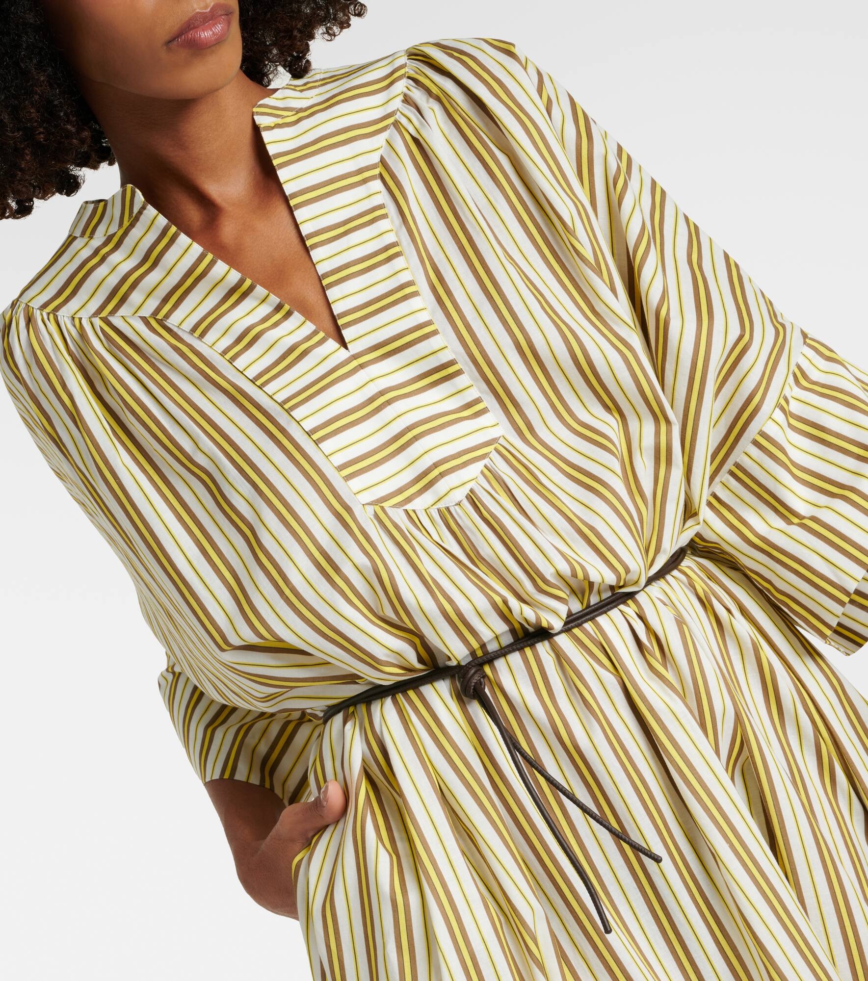 Striped cotton midi dress - 4