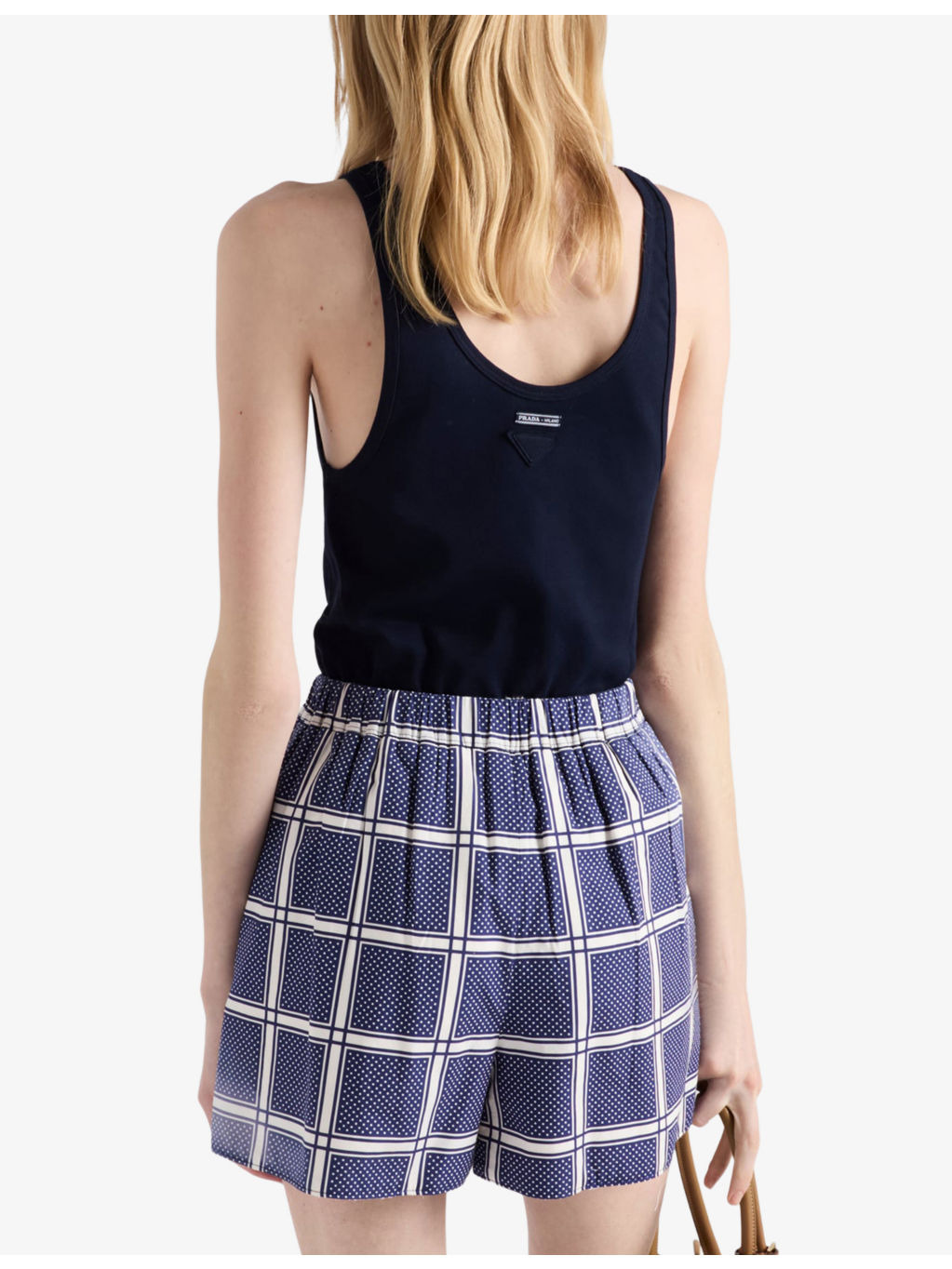 Lace-Up Triangle-Patch Cotton-Jersey Tank Top - 4