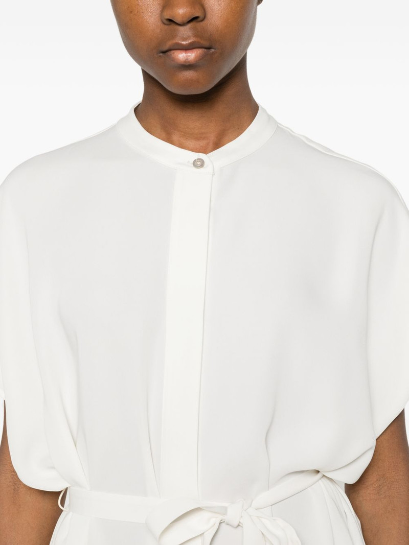 band-collar short-sleeve midi dress 5