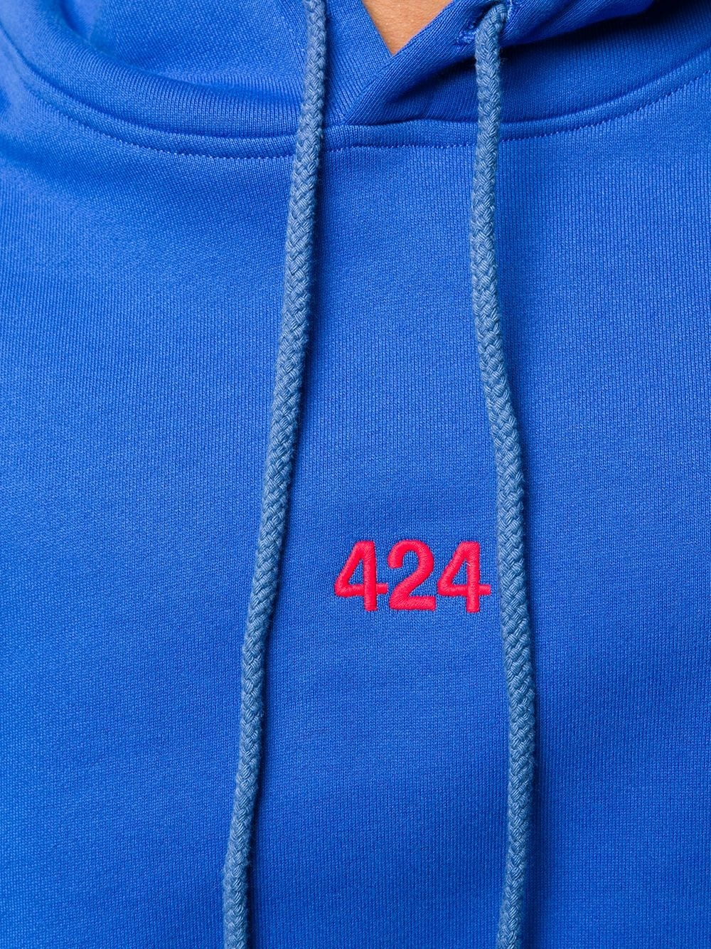 embroidered logo hoodie - 5