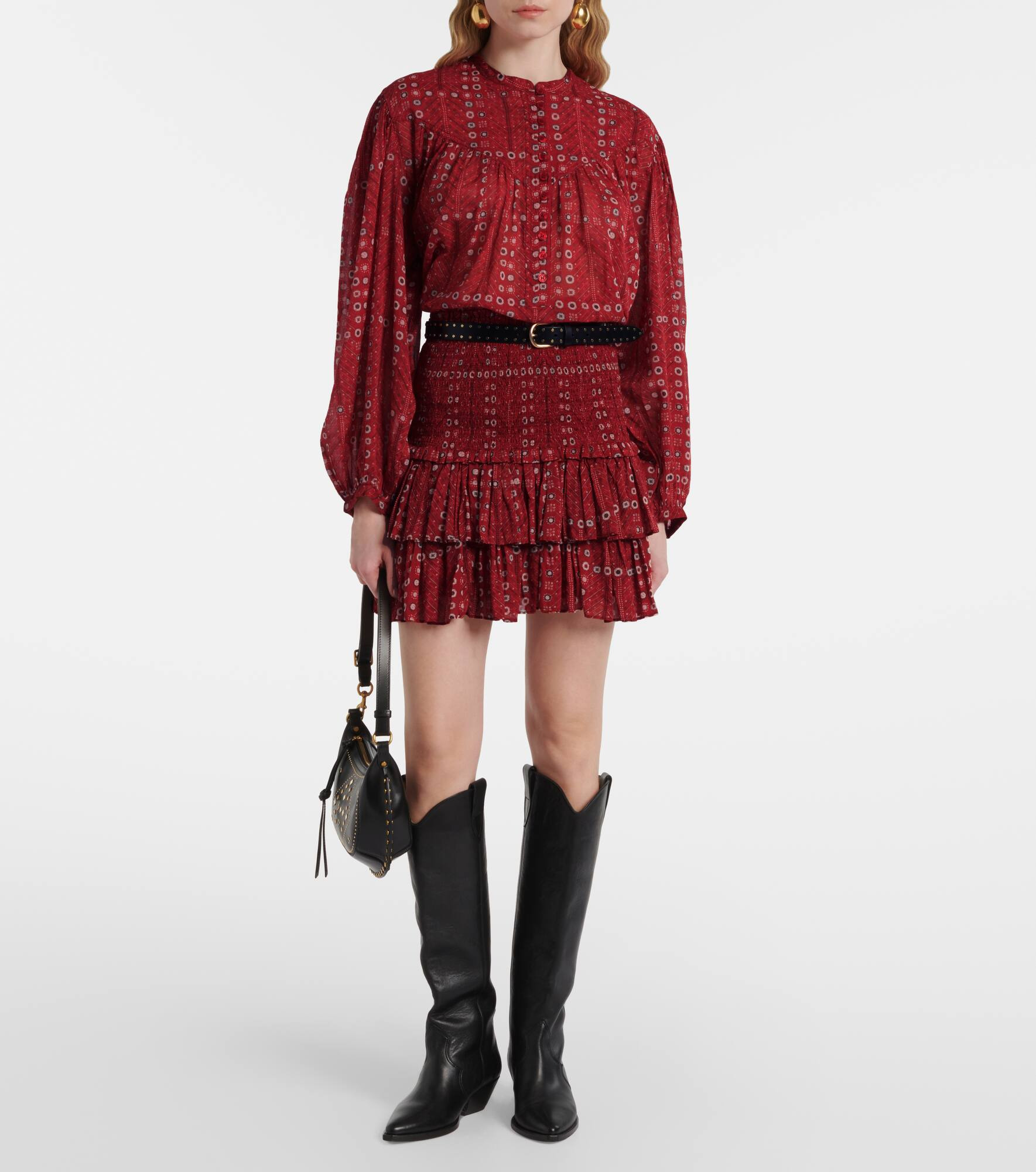 Naomi ruffled printed cotton miniskirt - 2