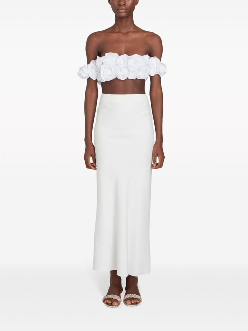 GIAMBATTISTA VALLI rose-embellished cropped top outlook