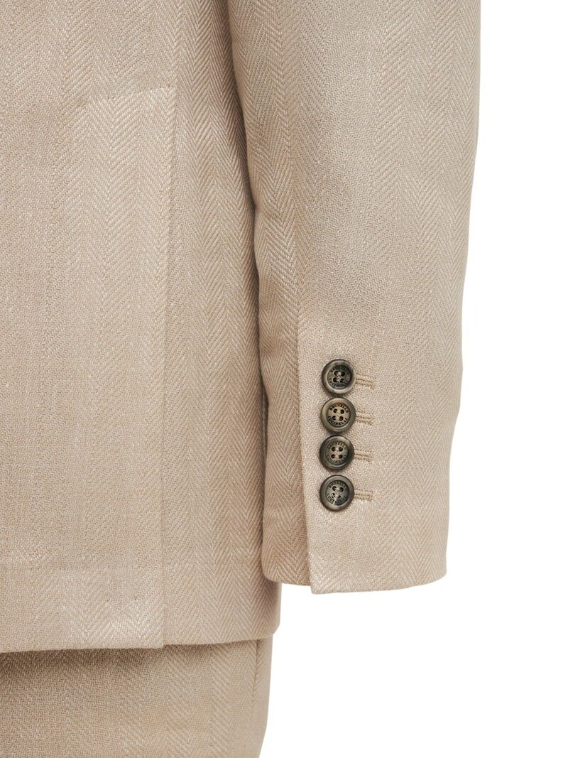 DOUBLE BREAST LINEN BLEND SUIT - 11