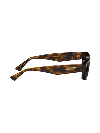 Bottega Veneta Tortoiseshell Sharp Square Sunglasses outlook