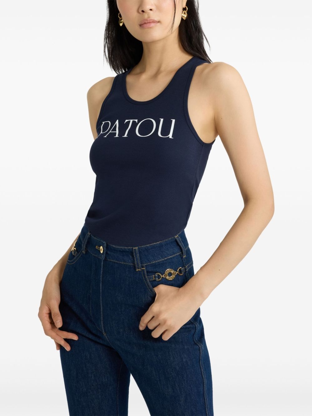 logo-print tank top - 4