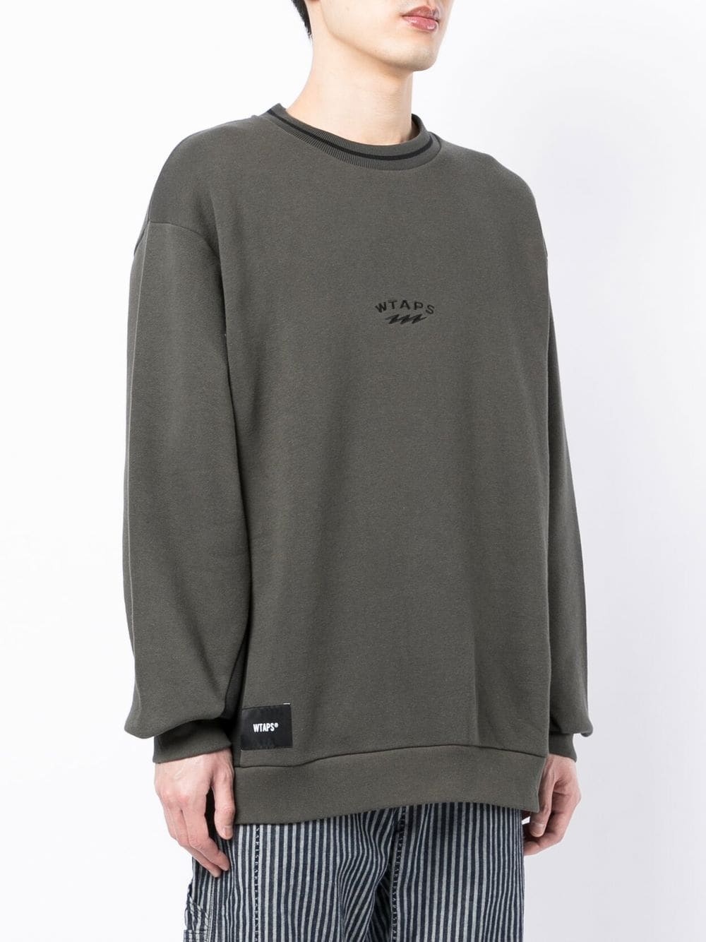 logo-print crew neck sweatshirt - 3