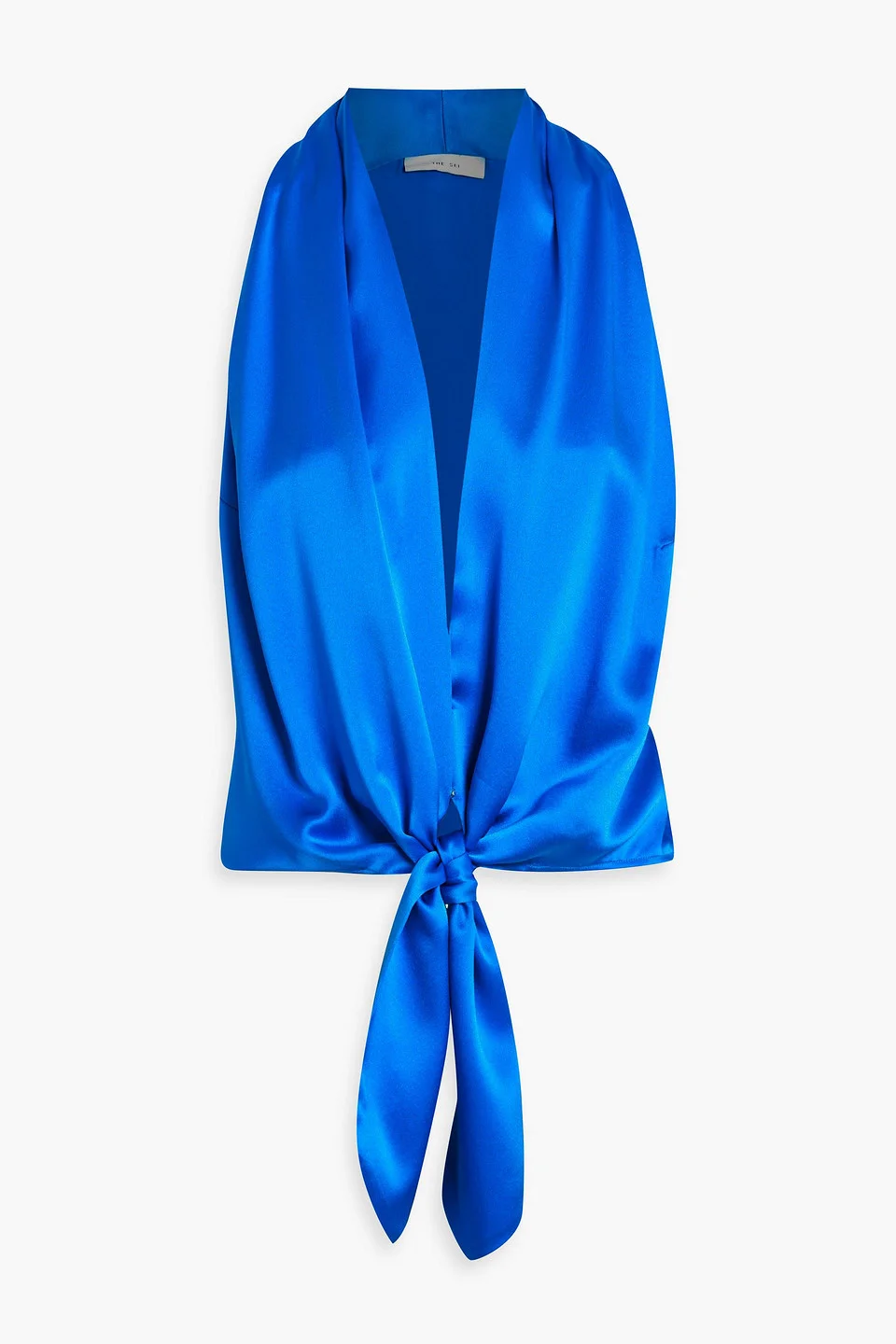 Tie-front silk-satin top - 1