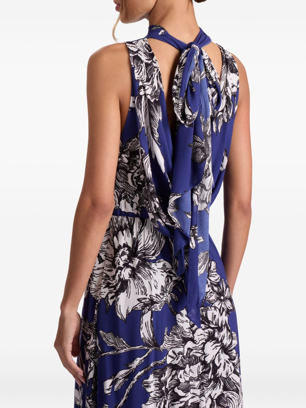 cowl-neck floral maxi day dress - 5