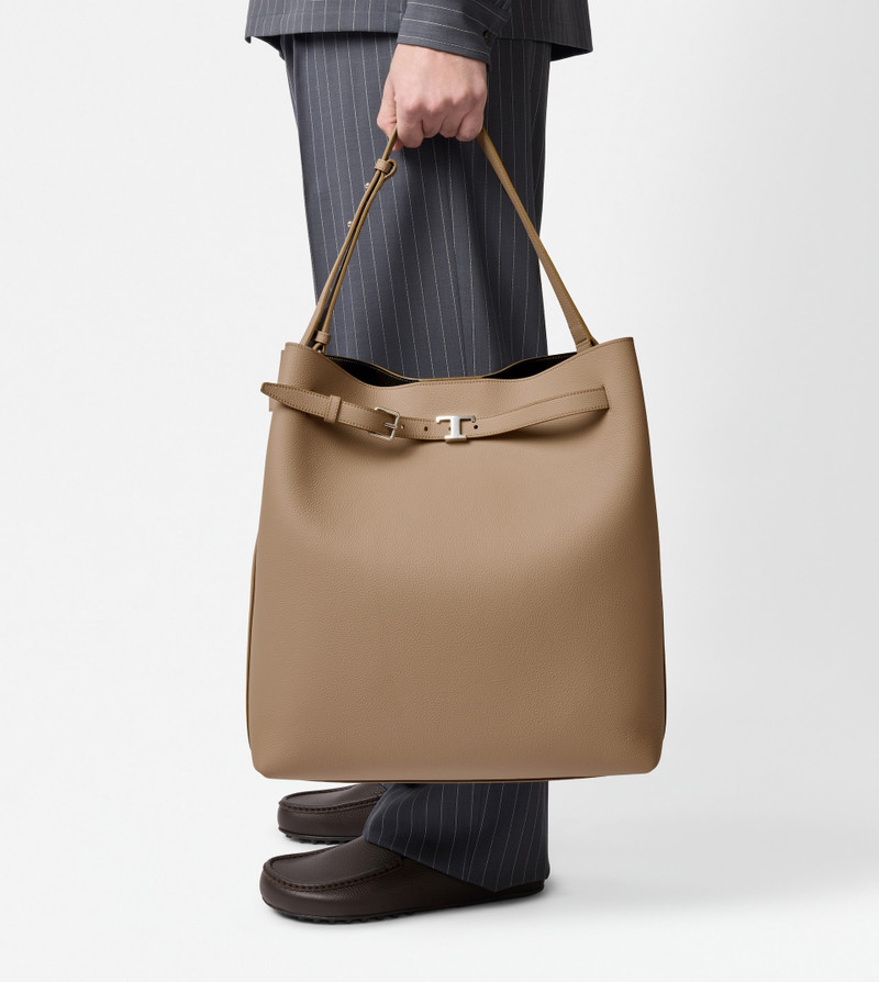 Tod's HOBO BAG IN LEATHER MEDIUM - BEIGE outlook