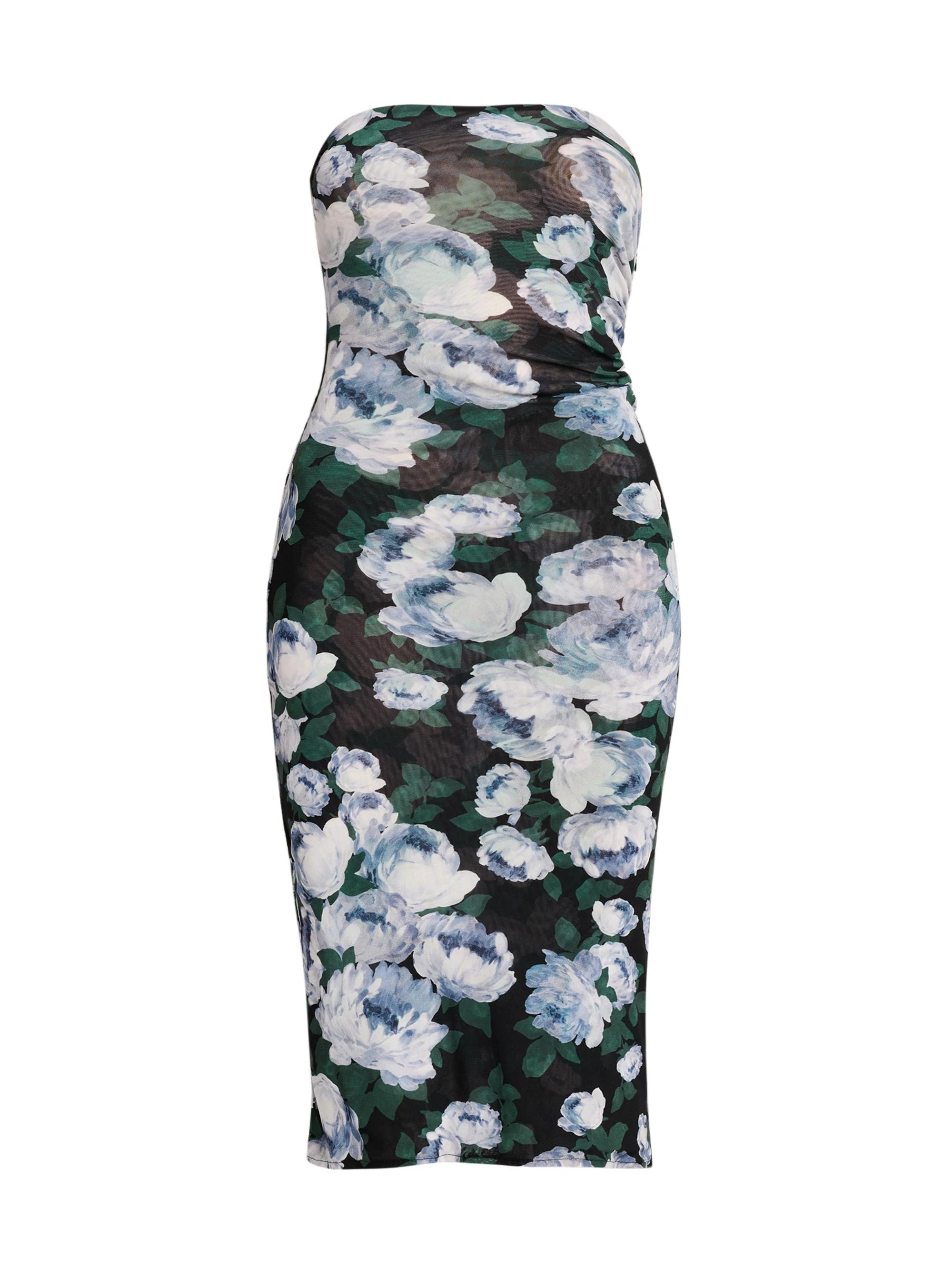 Women's Bunch Of Roses Mesh Strapless Dress - Multi - 1