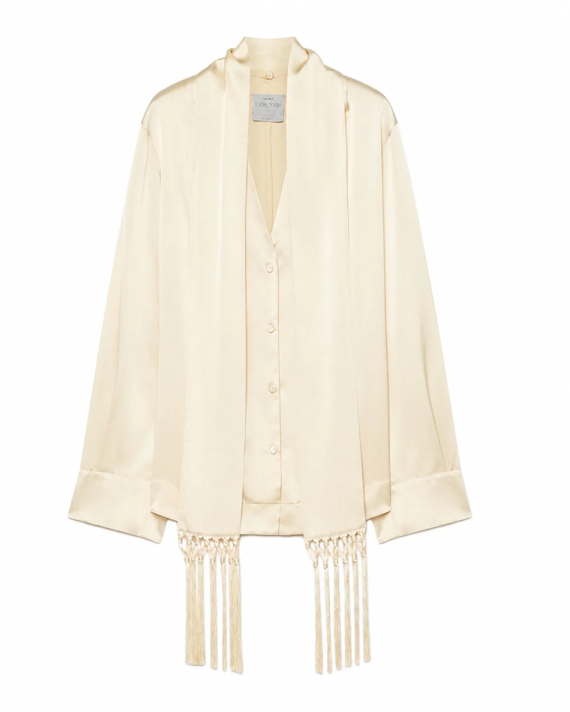 SILK SATIN SHIRT WITH SCARF - 1
