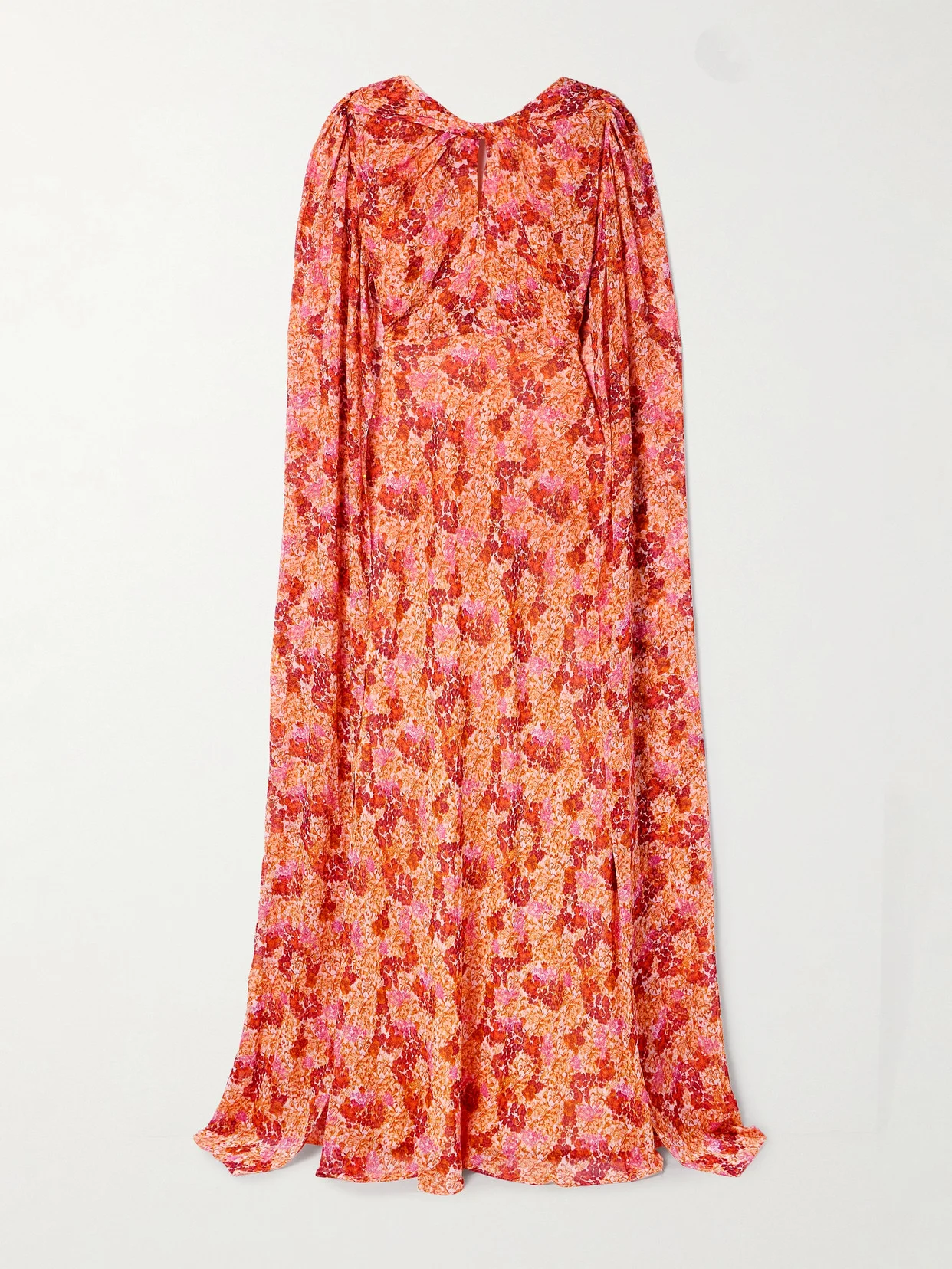 Claudia Cape-effect Floral-print Silk-georgette Gown - 1