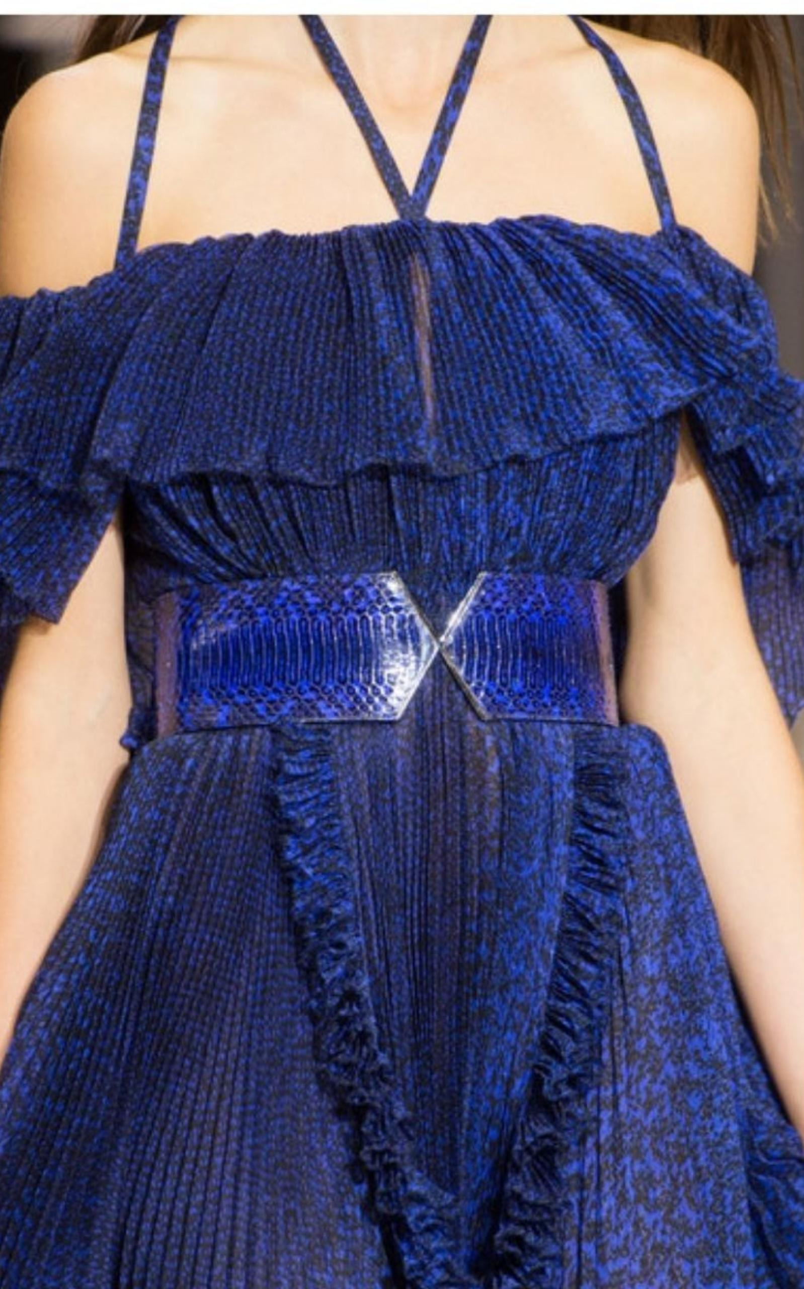 Ralph & Russo - Blue Silk Ball Cape Gown - 9