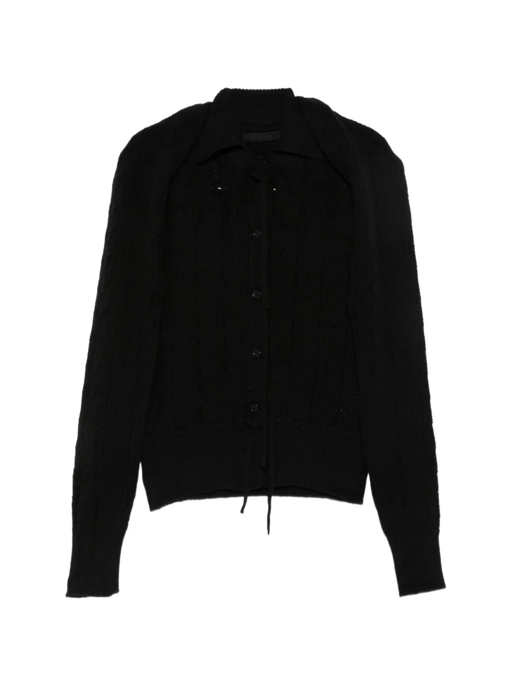pointelle-knit button-up cardigan - 1