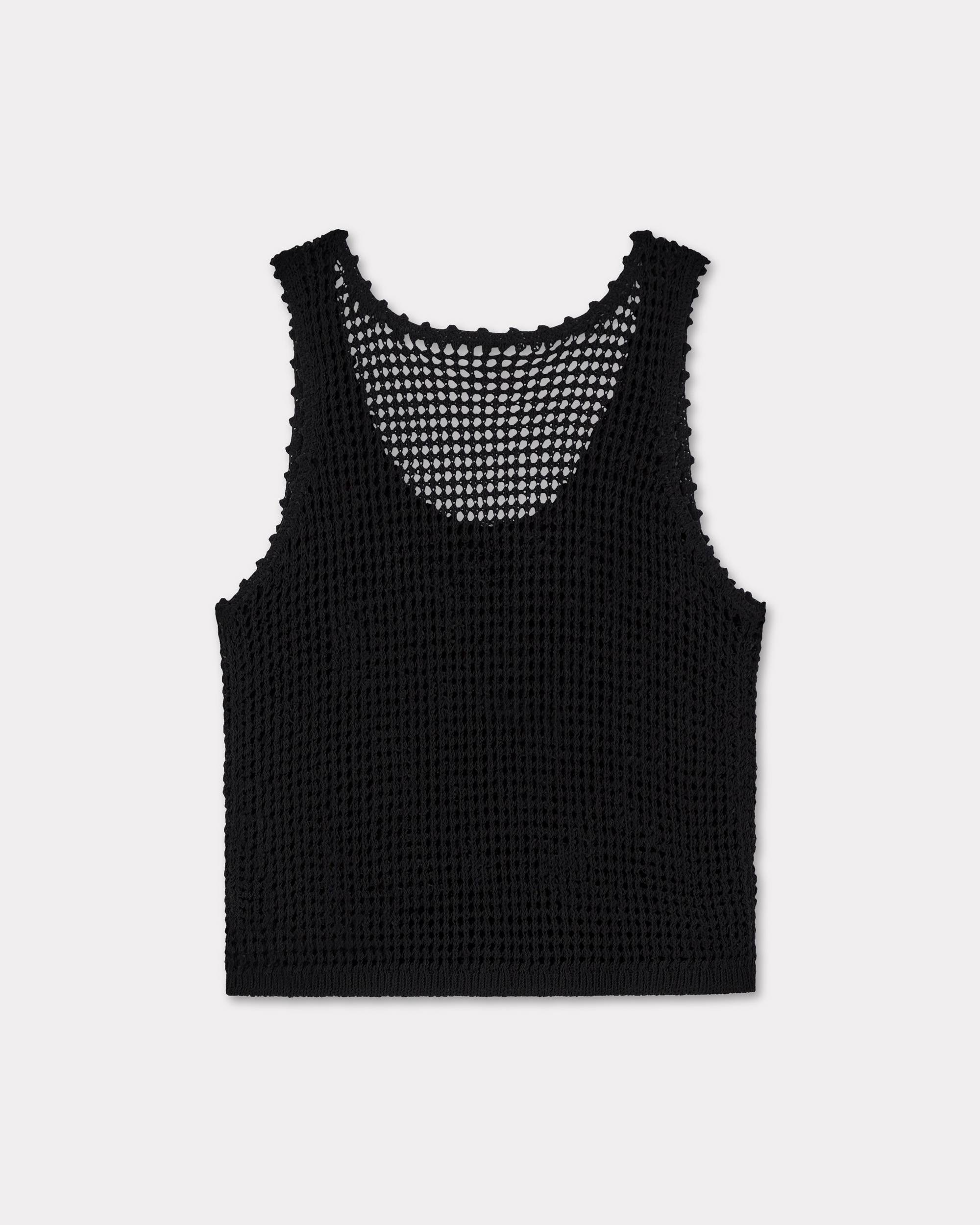 Knitted tank top in cotton mesh - 2