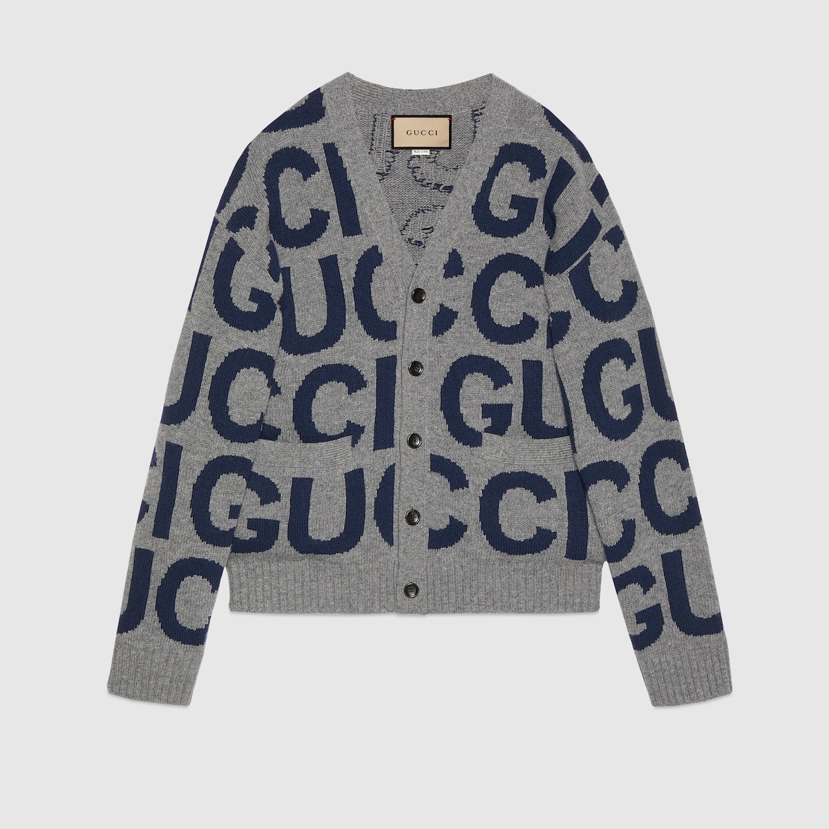 【送料&関税込】Gucci Cardigan With Intarsia GUCCI Wool cardigan with Gucci intarsia | REVERSIBLE