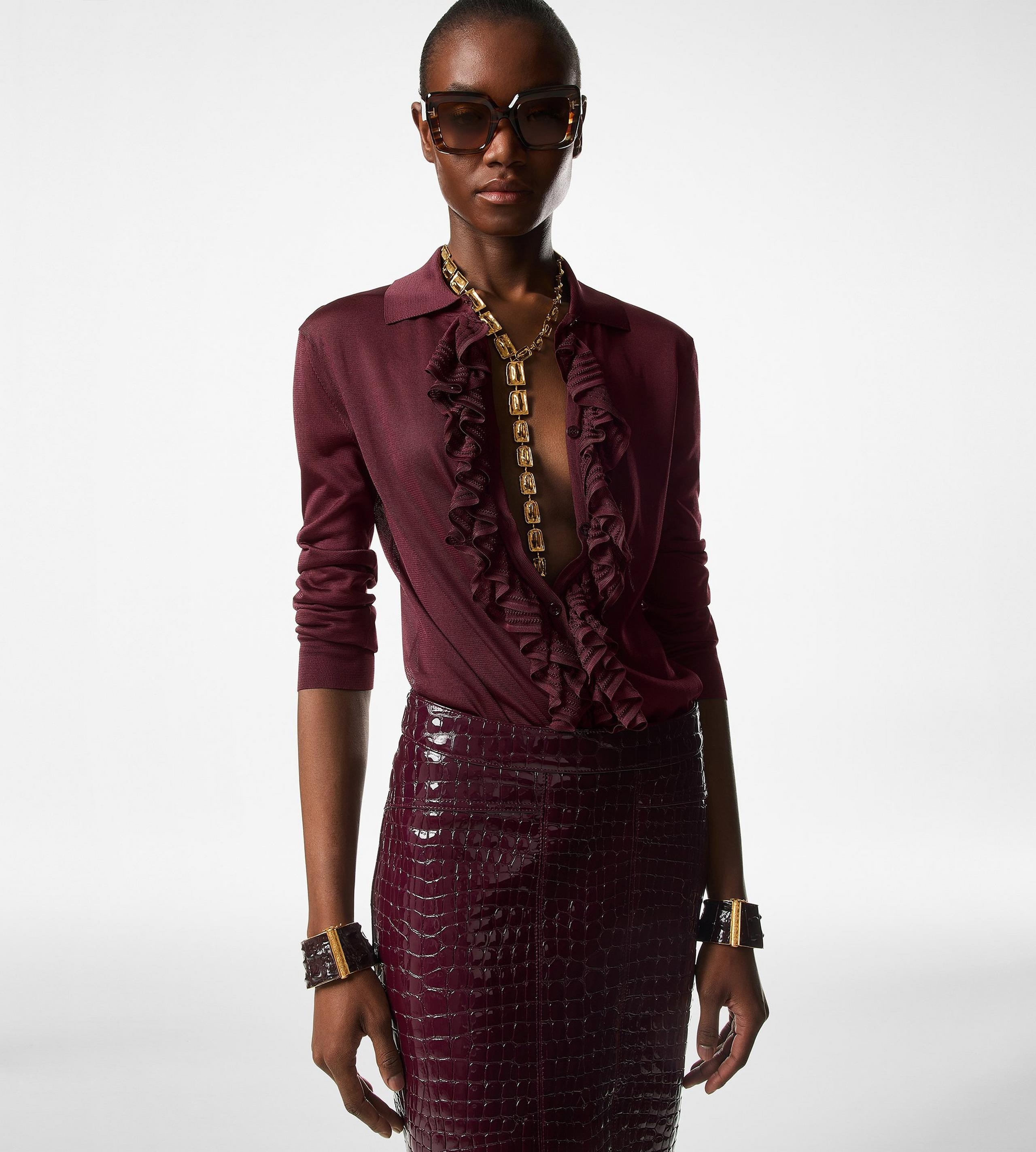 BRASS CROC LARIAT NECKLACE - 2