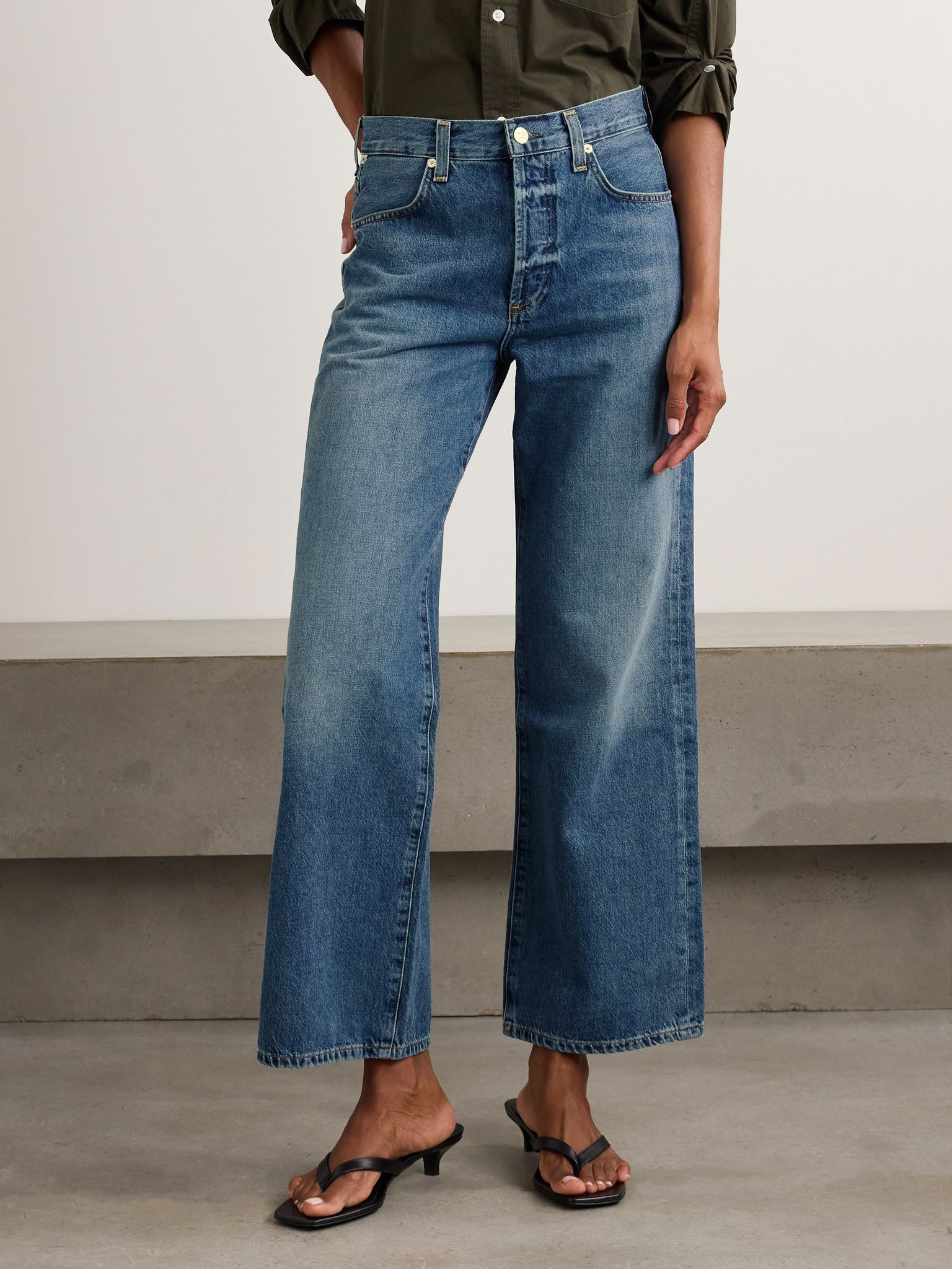 Annina high-rise wide-leg jeans - 30” Mid denim - 3