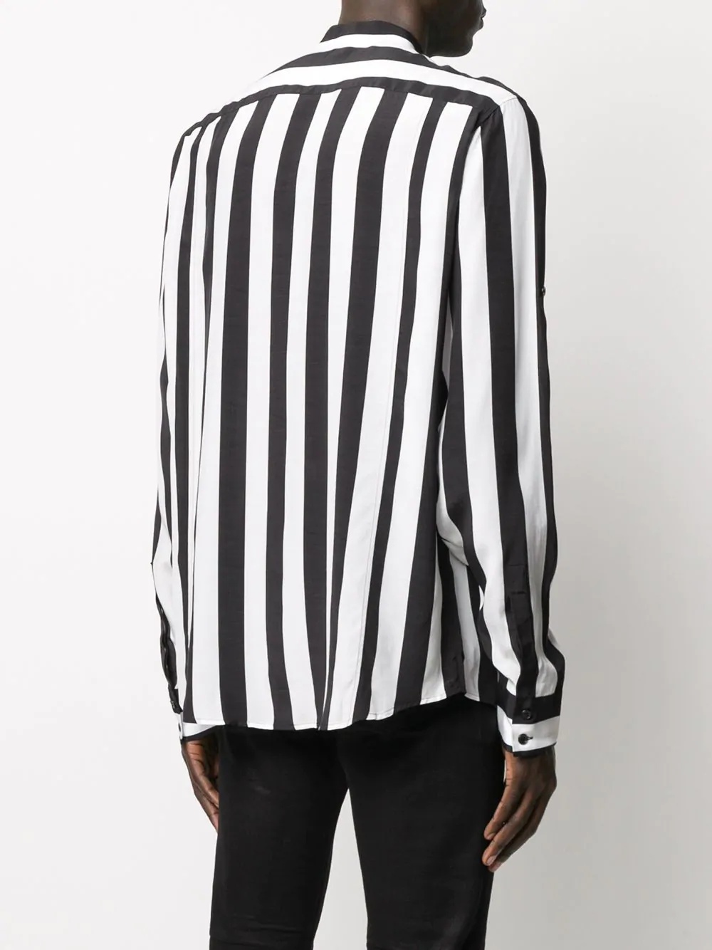 striped Mao collar shirt - 4