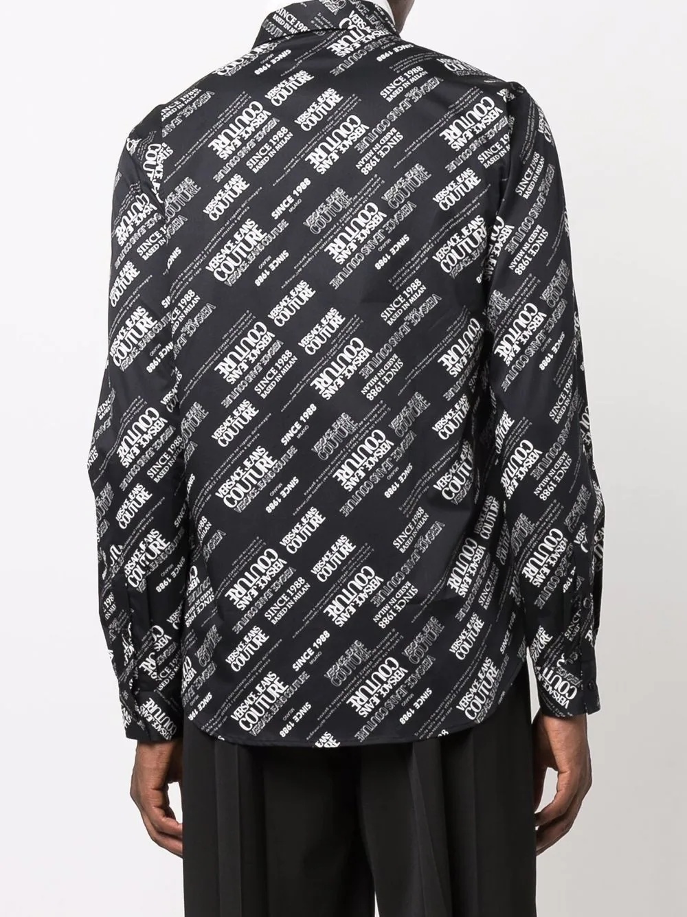 diagonal logo-print long-sleeve shirt - 4