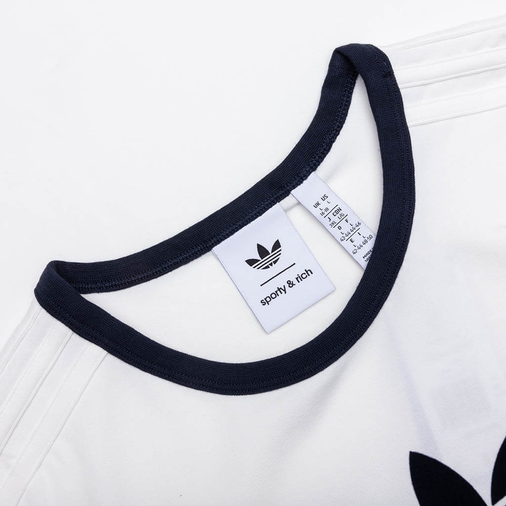 WOMEN'S ADIDAS X SPORTY & RICH T-SHIRT - CORE WHITE/NIGHT NAVY - 4