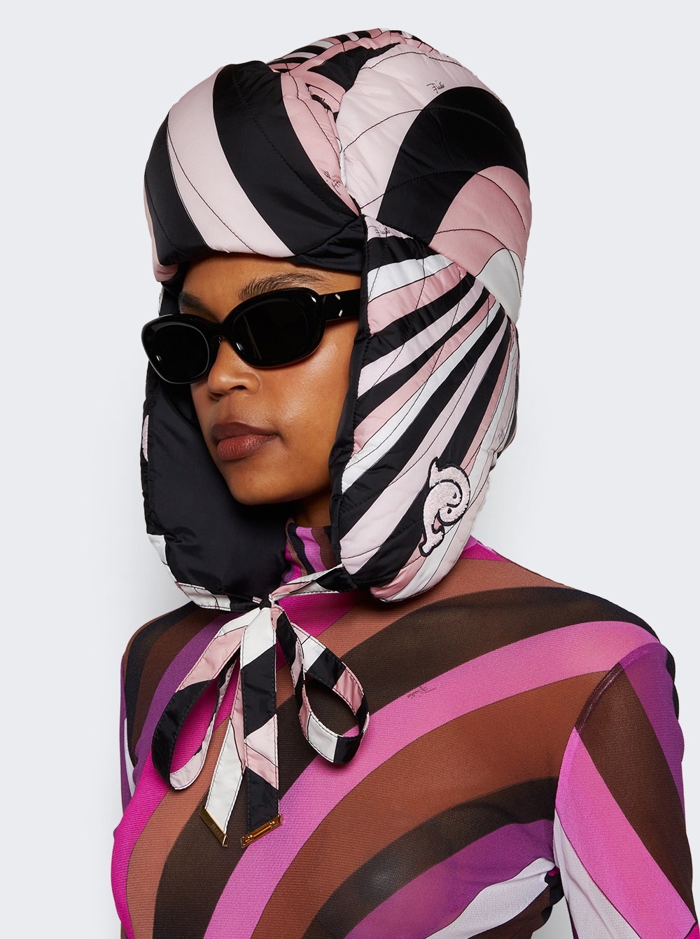 Iride-print Chapka Hat Black And Pink - 3
