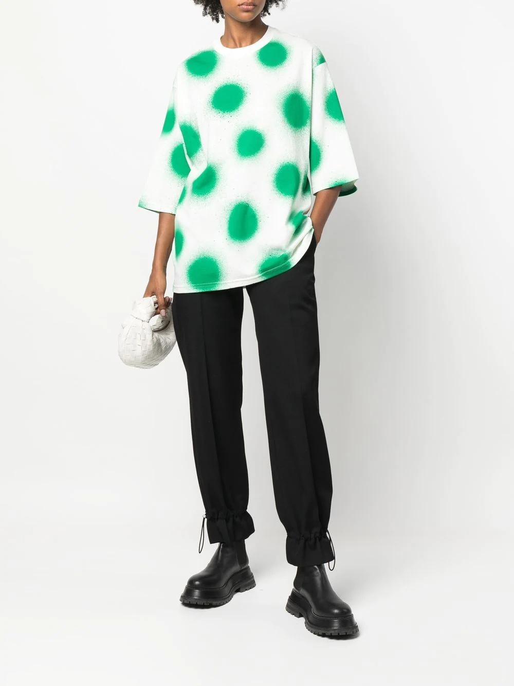 polka dot-print short-sleeved T-shirt - 3