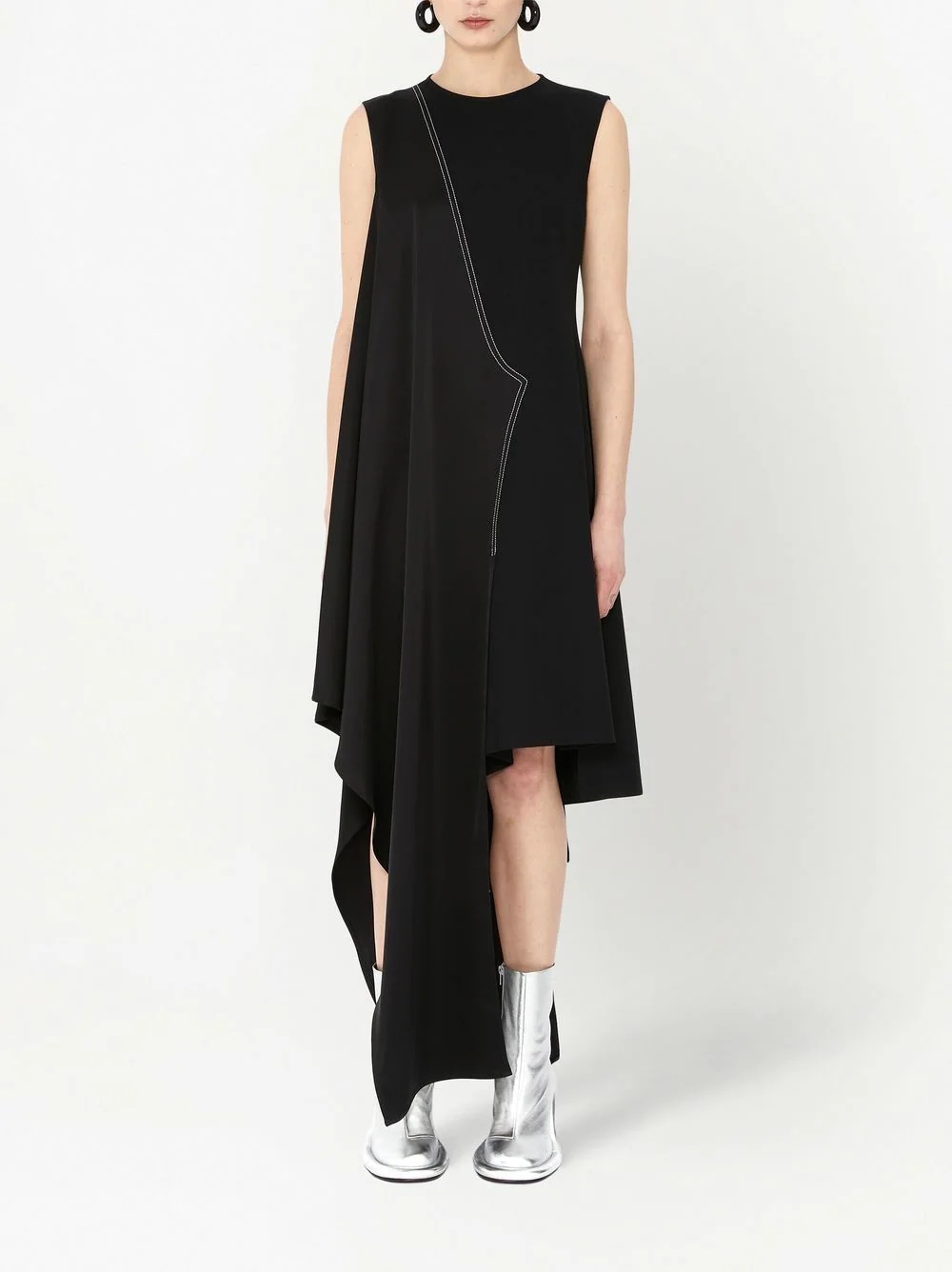 sleeveless asymmetric dress - 2
