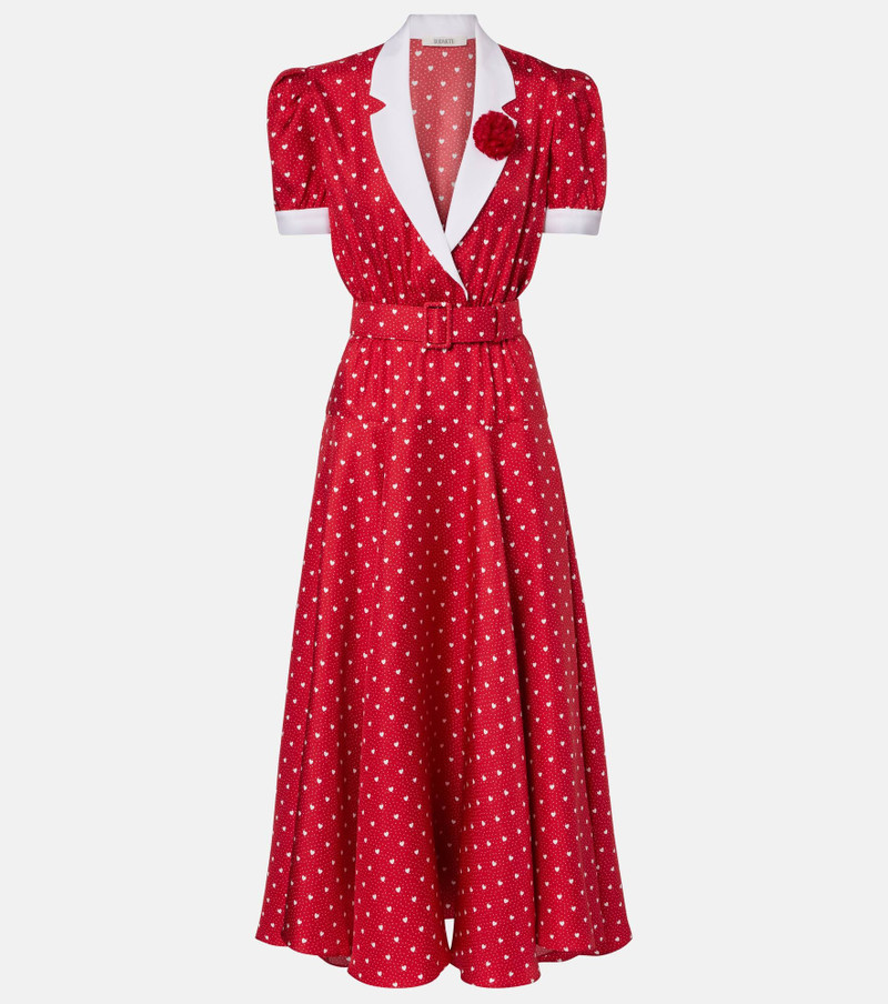 Printed silk twill midi dress 1