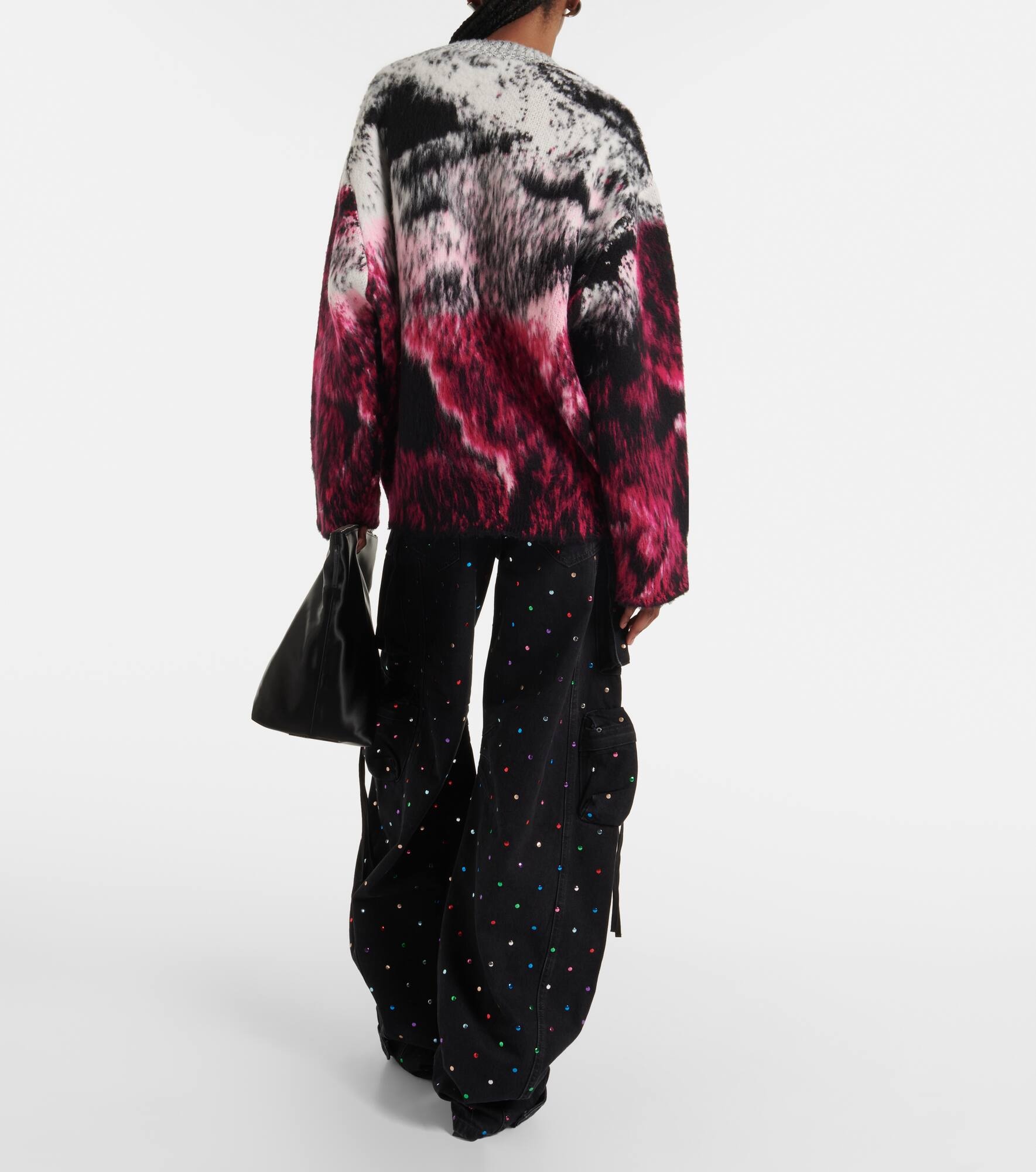 Oversized wool-blend jacquard sweater - 3