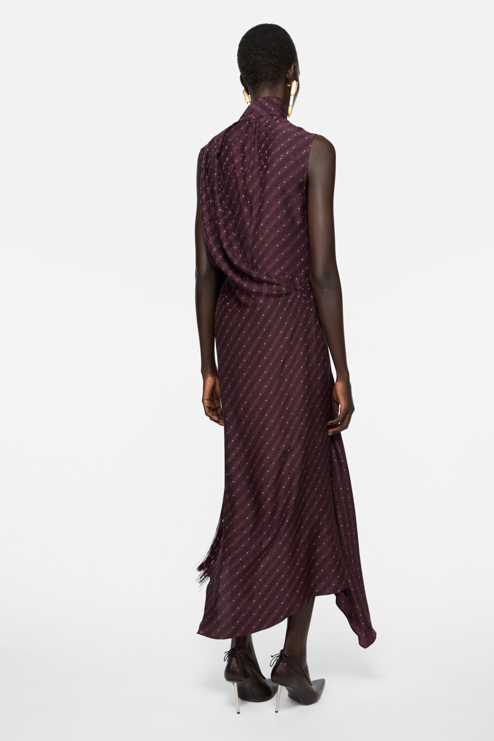 Silk tunic dress - Burgundy - 3