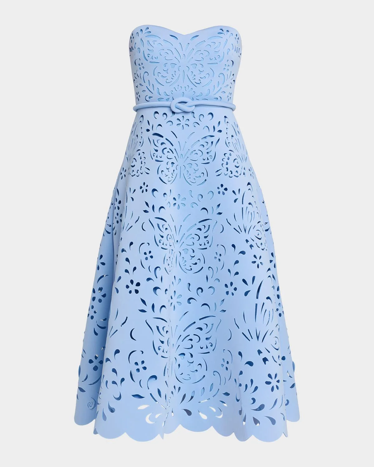 Strapless Butterfly Laser-Cut Midi Dress - 1