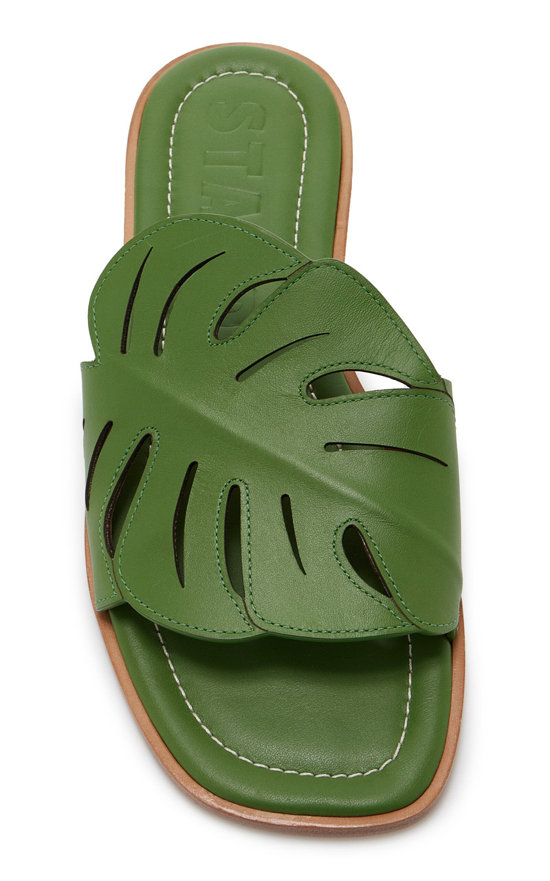 STAUD Palm Leather Sandals green outlook