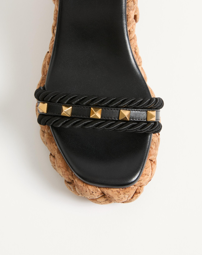 ROCKSTUD WEDGE IN CALFSKIN 100MM 4