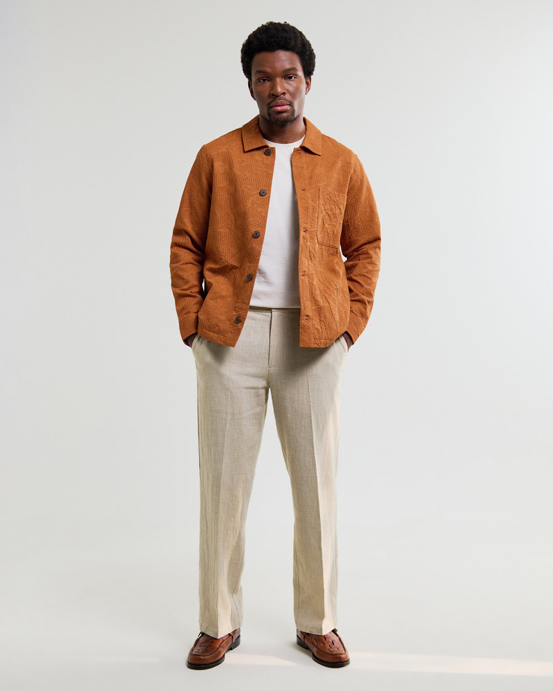 Rockley - Rust Honeycomb Jacquard Overshirt 5