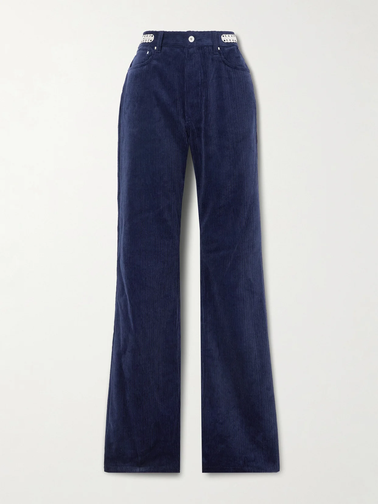 Embellished Cotton-corduroy Slim-leg Pants - 1