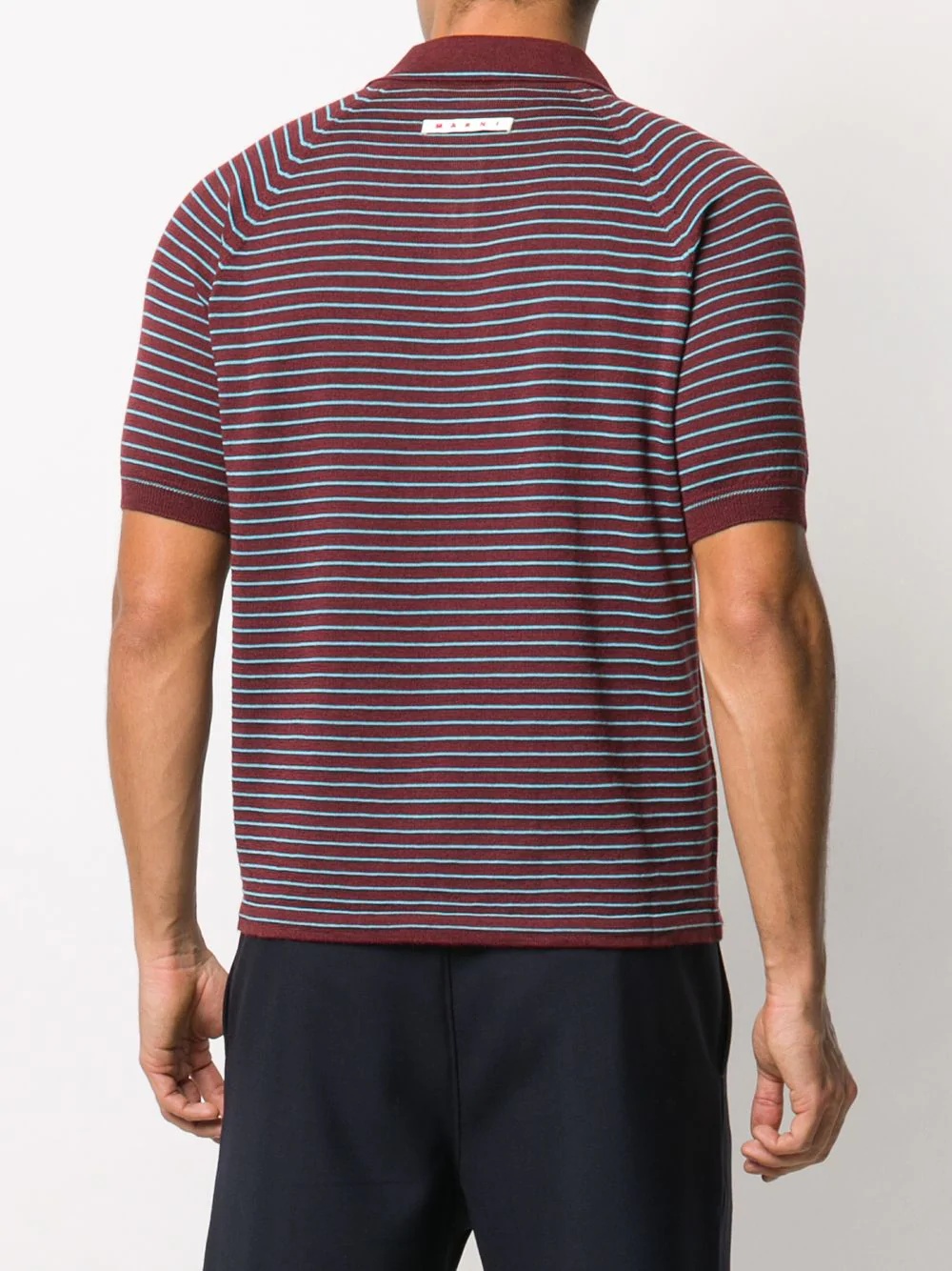 striped knitted polo shirt - 4