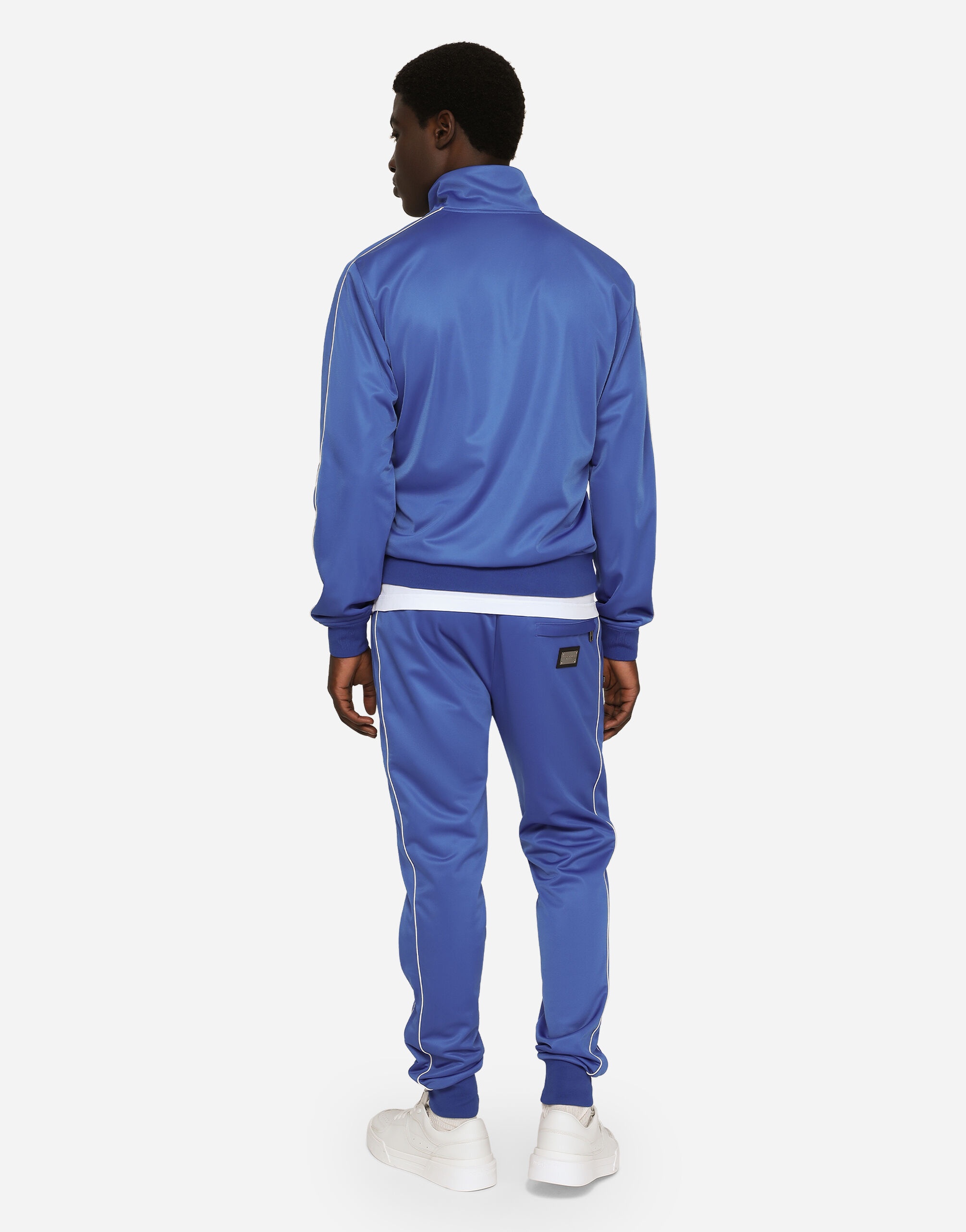 Zip-up triacetate sweatshirt with tag and bands - 3